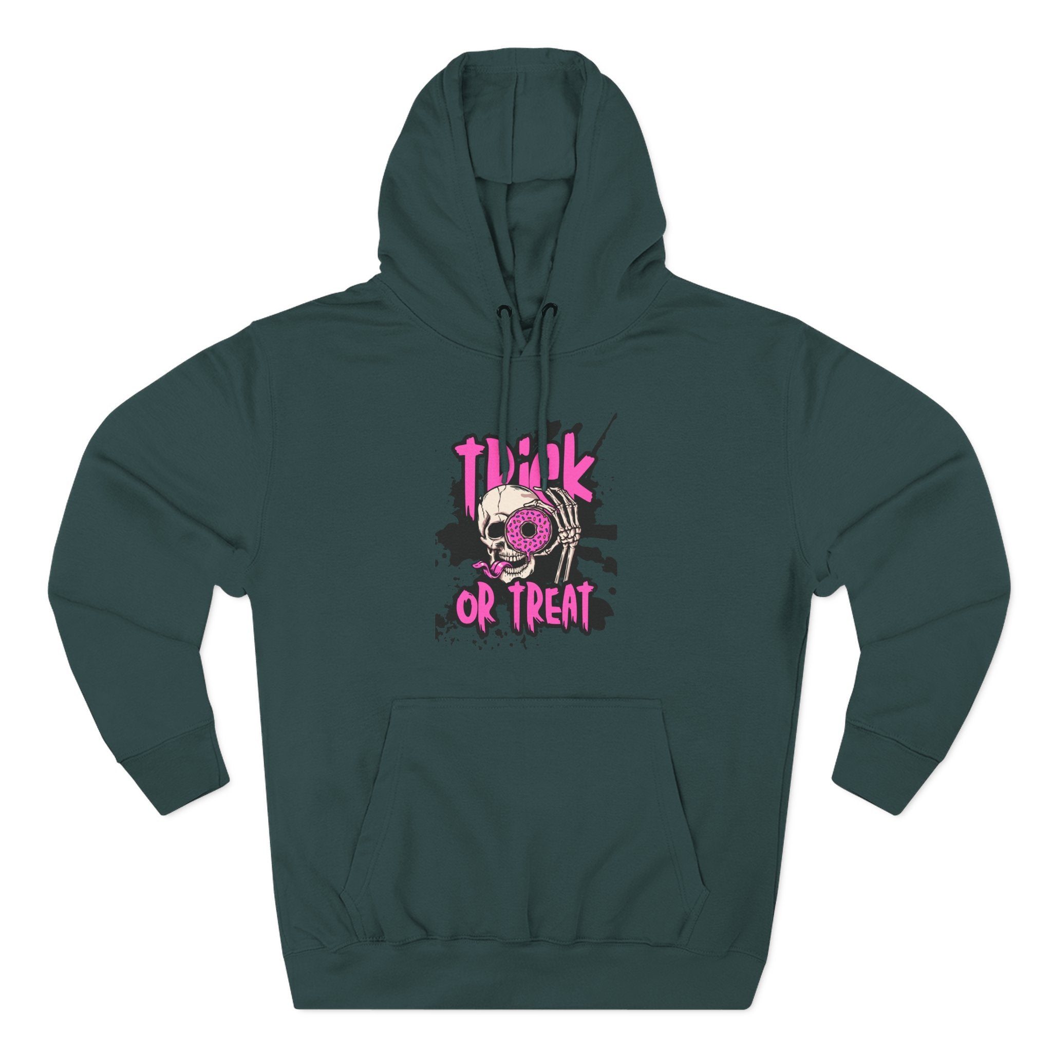 Trick Or Treat Skull Three-Panel Fleece Hoodie