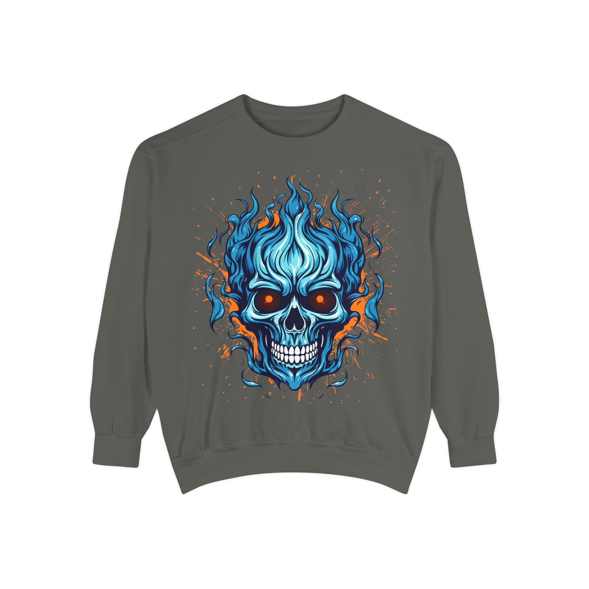 Blue Skull Unisex Garment-Dyed Sweatshirt