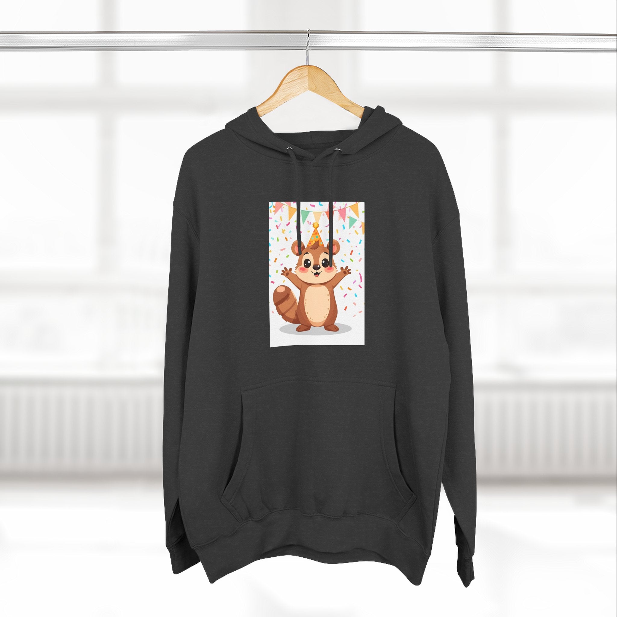 Party Animal With Squirl Three-Panel Fleece Hoodie