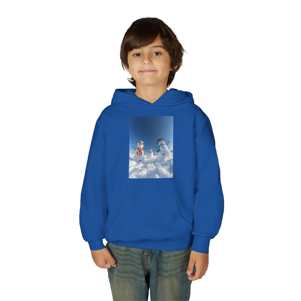 Festive Christmas Snowman Winter Magic Youth Hoodie with Snowman Design, Cozy Kids Sweatshirt, Holiday Gift, Winter Apparel, Cute Kids Clothing, Snow Lovers Hoodie