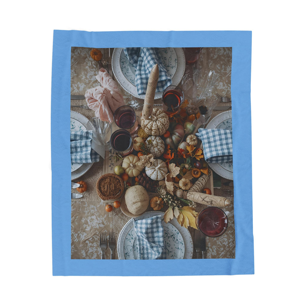 Decorative Flower Centerpiece Velveteen Plush Blanket