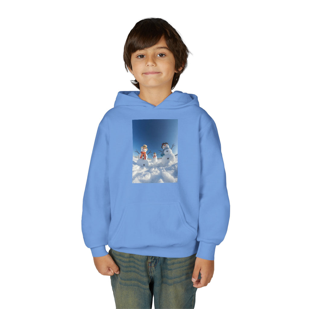 Festive Christmas Snowman Winter Magic Youth Hoodie with Snowman Design, Cozy Kids Sweatshirt, Holiday Gift, Winter Apparel, Cute Kids Clothing, Snow Lovers Hoodie
