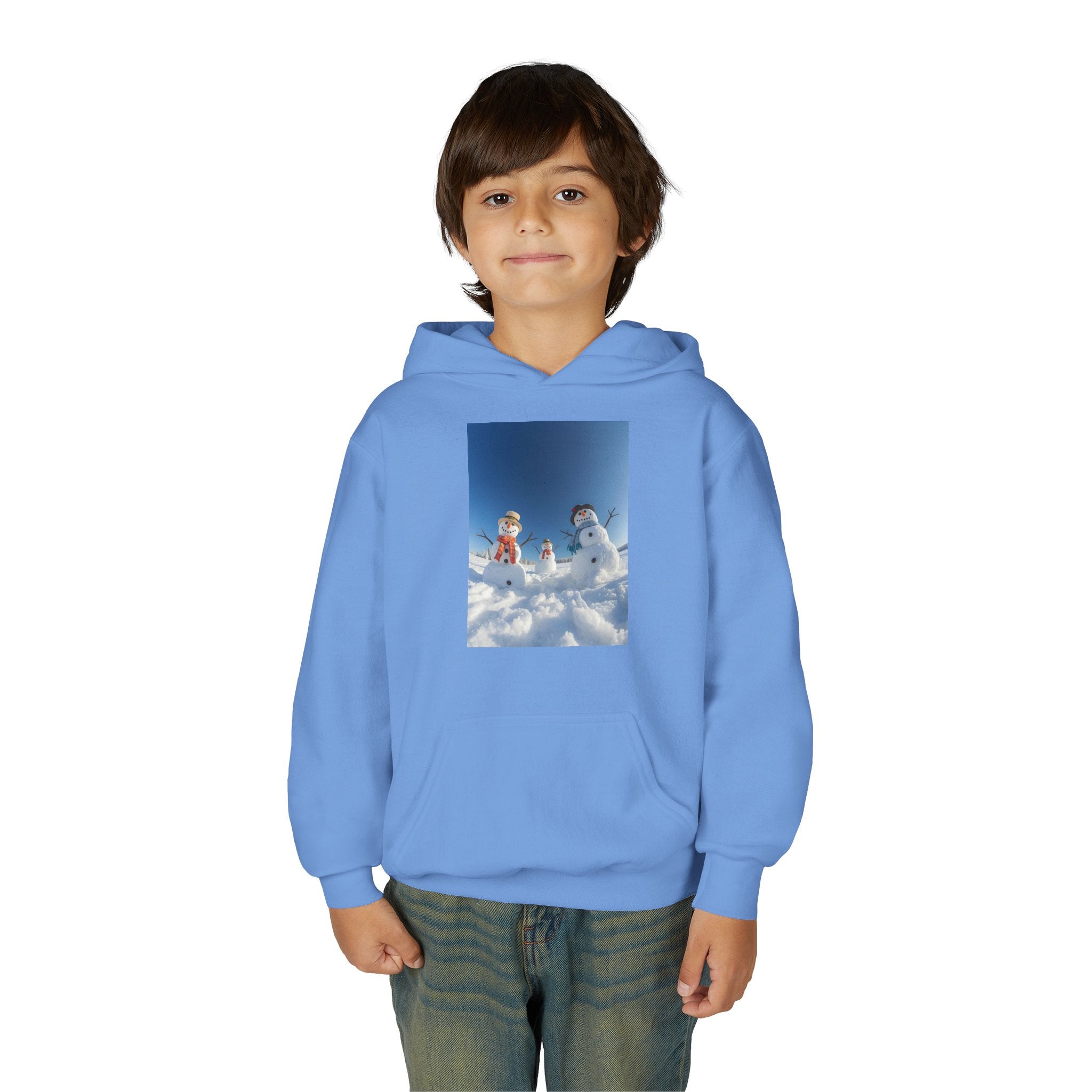 Festive Christmas Snowman Winter Magic Youth Hoodie with Snowman Design, Cozy Kids Sweatshirt, Holiday Gift, Winter Apparel, Cute Kids Clothing, Snow Lovers Hoodie