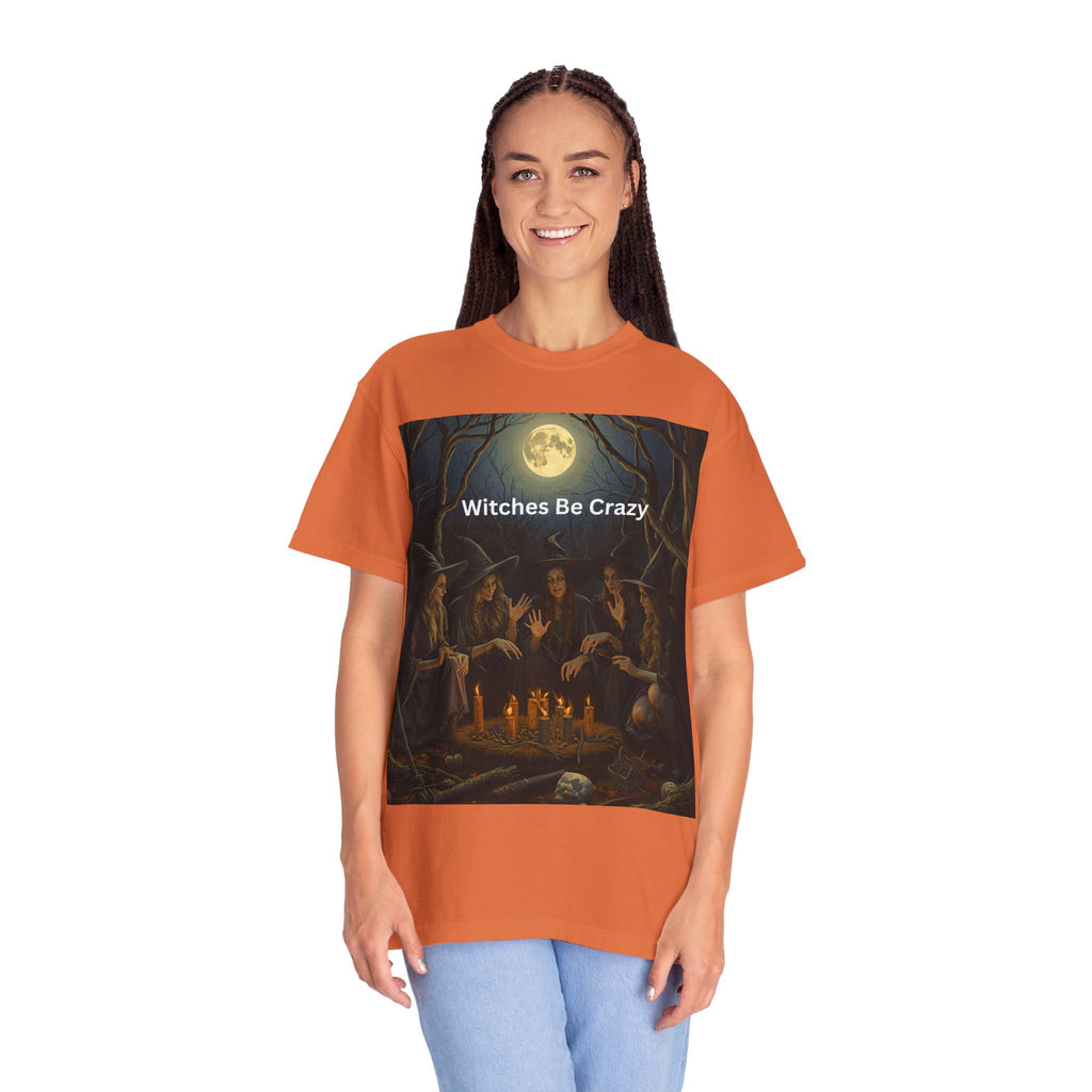 Spooky Halloween Witches Be Crazy T-Shirt, Unisex Witch T-shirt, Spooky Halloween Tee, Casual Graphic Shirt, Perfect for Witches, Gift for Witch Friends