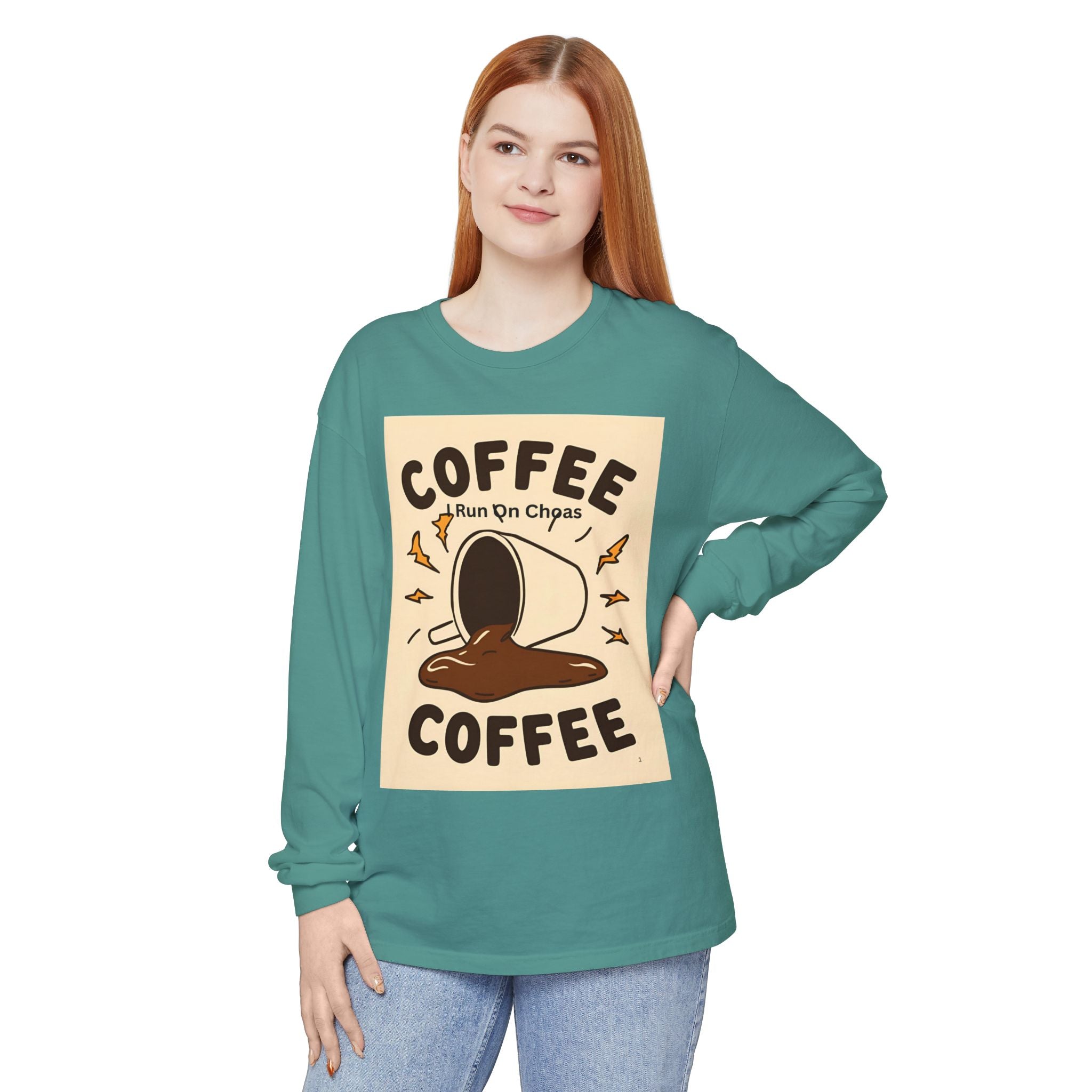 Coffee Coffee Unisex Garment-dyed Long Sleeve T-Shirt