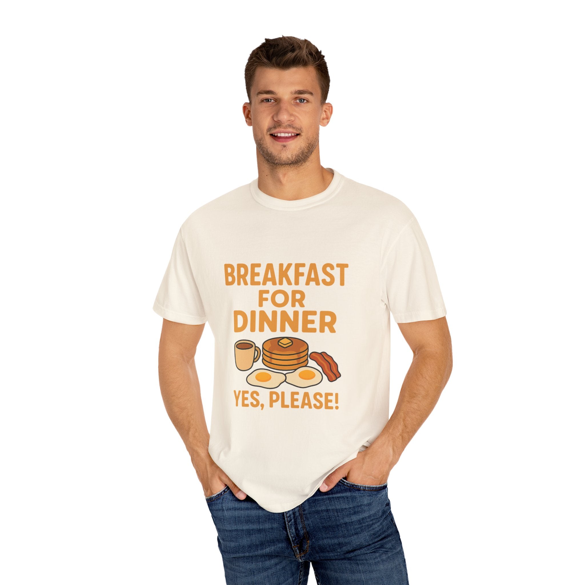 Cute Breakfast for Dinner Unisex T-shirt | Fun Foodie Tee, Gift for Food Lovers, Casual Wear, Brunch Shirt, Breakfast Lovers