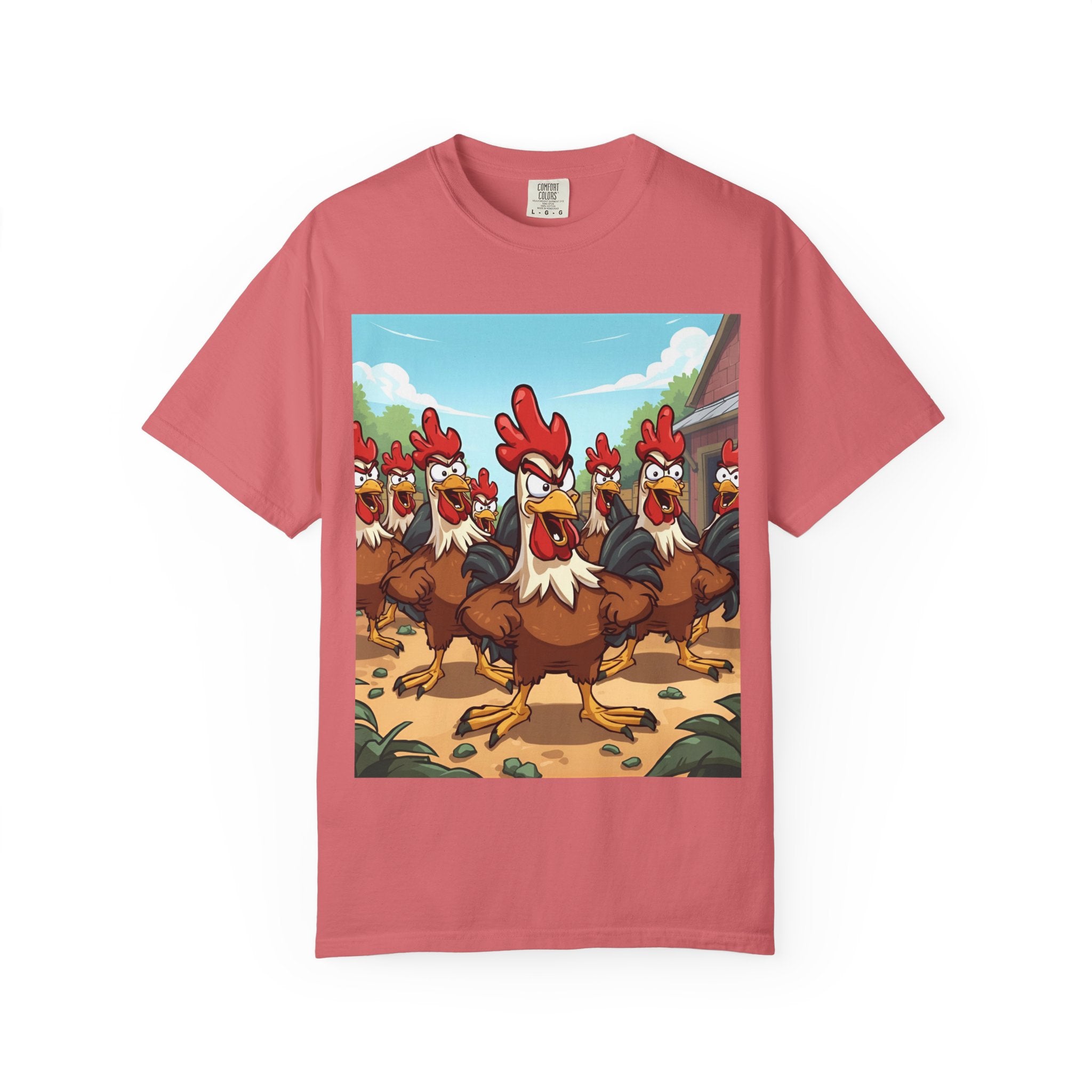 Funny Chicken Graphic Tee, Animated Rooster Shirt, Quirky Farm Animal Apparel, Gift for Chicken Lovers, Casual Wear for All