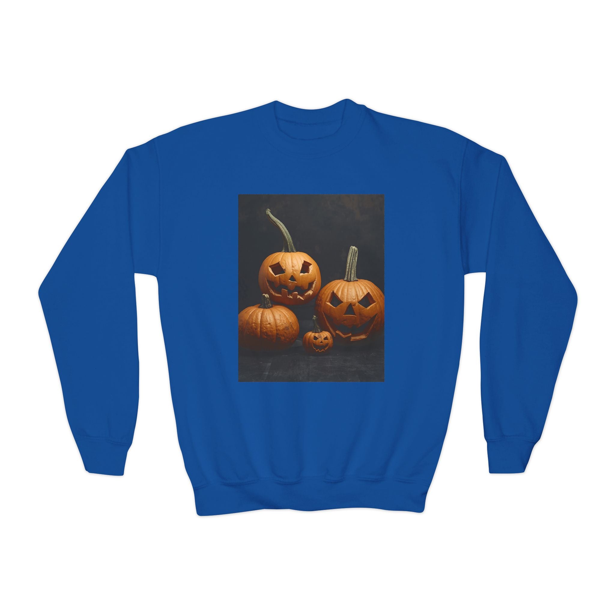 Spooky Halloween Pumpkin Youth Crewneck Sweatshirt