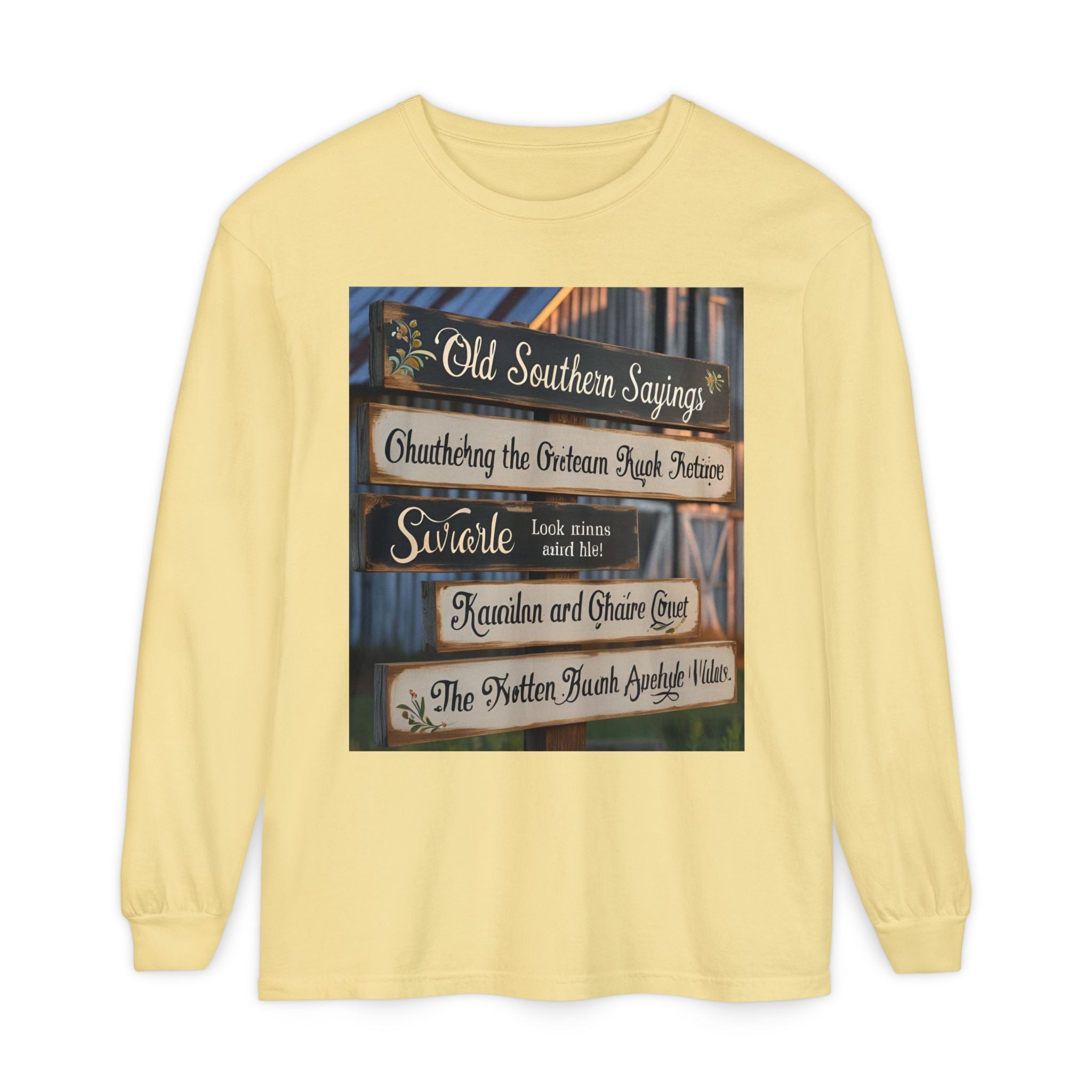 Old Southern Saying Crossings Long Sleeve Tee, Casual Wear, Gift for Southerners, Rustic Style Shirt, Unique Southern Culture Apparel