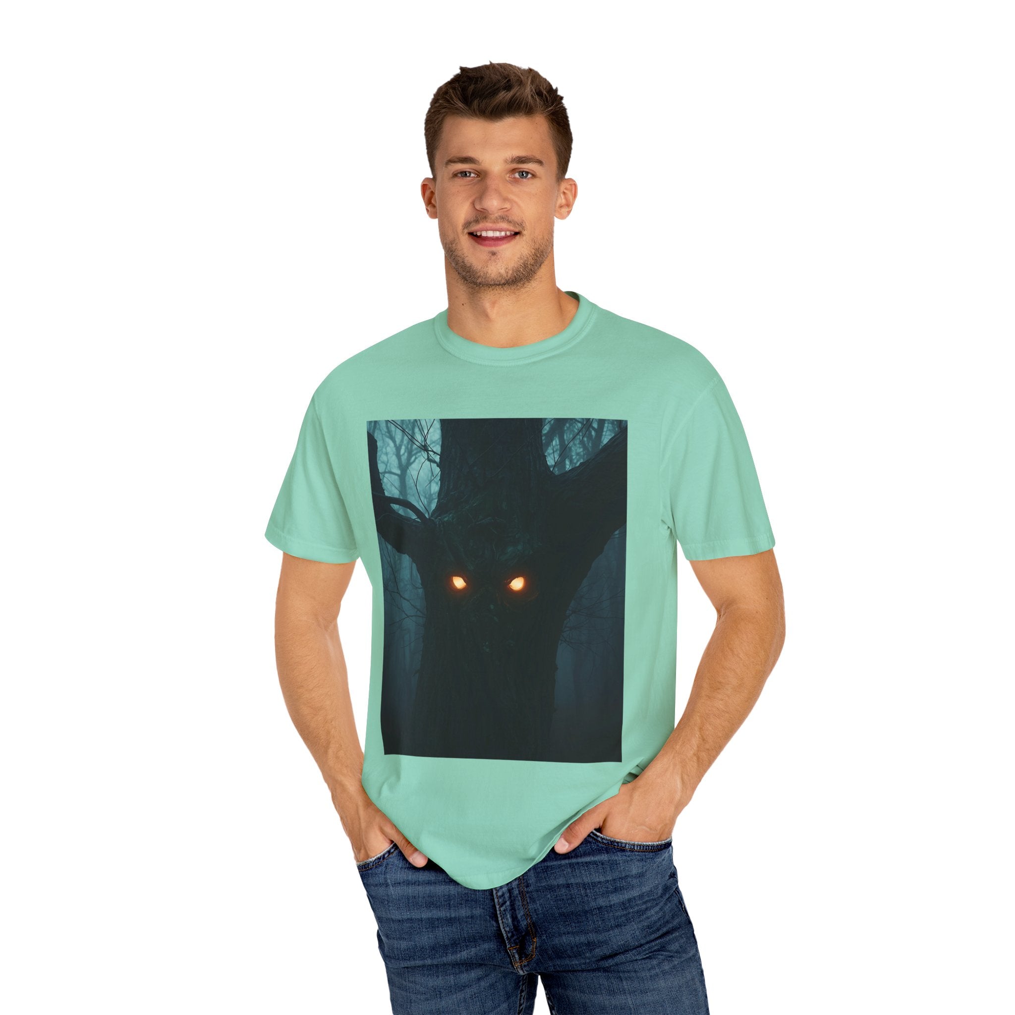 Spooky Forest Creature Unisex T-Shirt, Casual Wear, Gift for Nature Lovers, Halloween Apparel, Trendy Graphic Tee