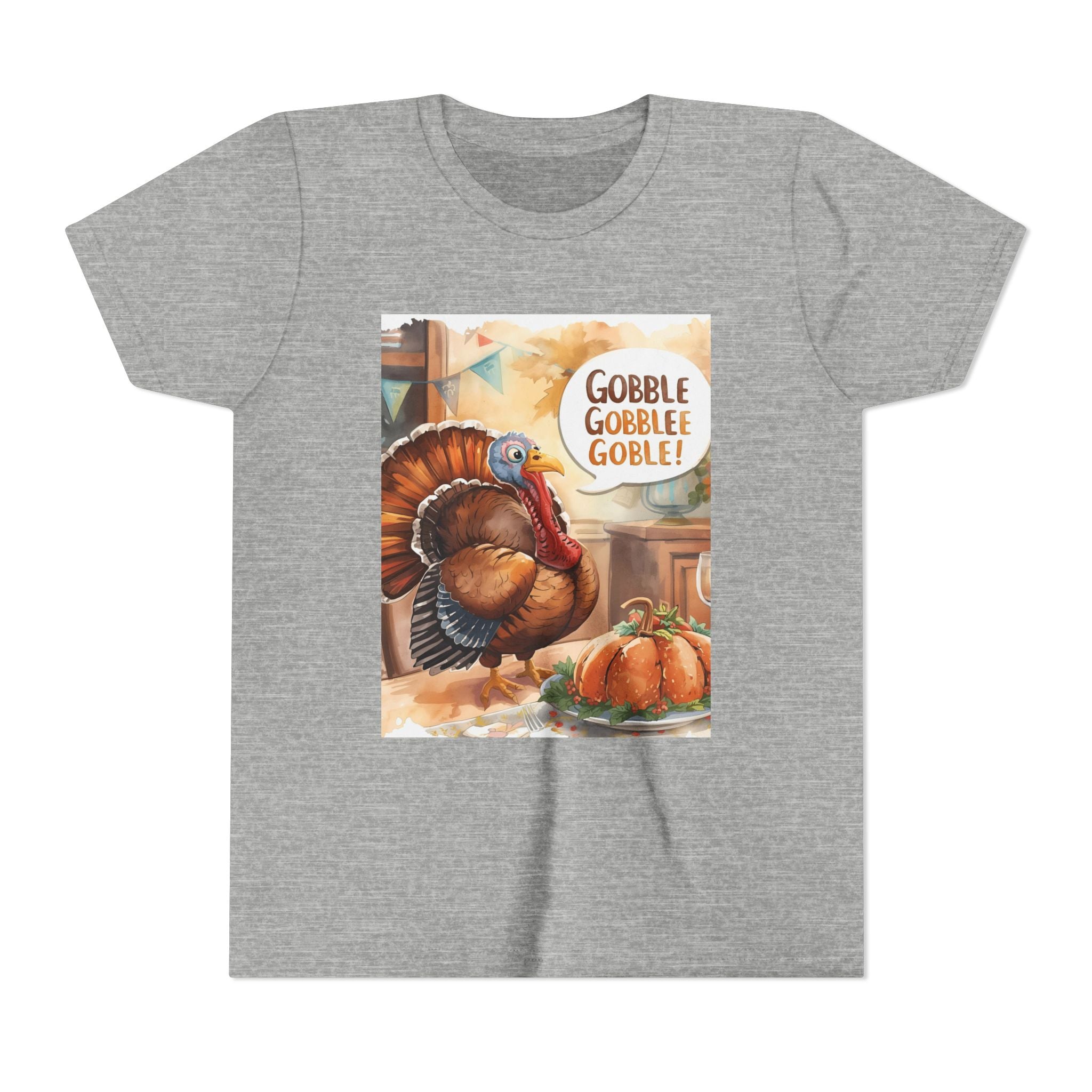 Thanksgiving Turkey Youth Tee, Gobble Gobble Shirt, Kids Thanksgiving Apparel, Fall Celebration Tee, Funny Turkey Shirt