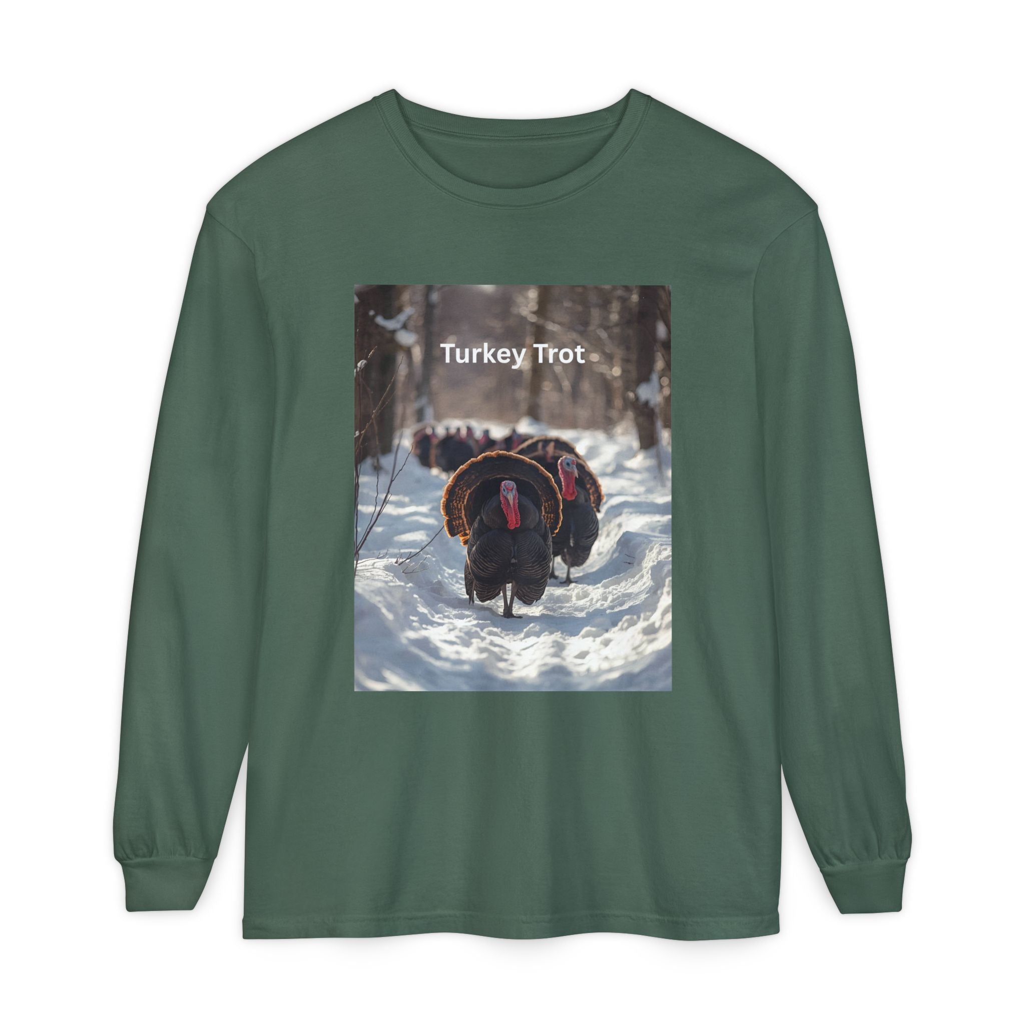 Turkey Trot Long Sleeve T-Shirt, Fall Festival Apparel, Thanksgiving Celebration Top, Unisex Holiday Shirt, Comfortable Everyday Wear