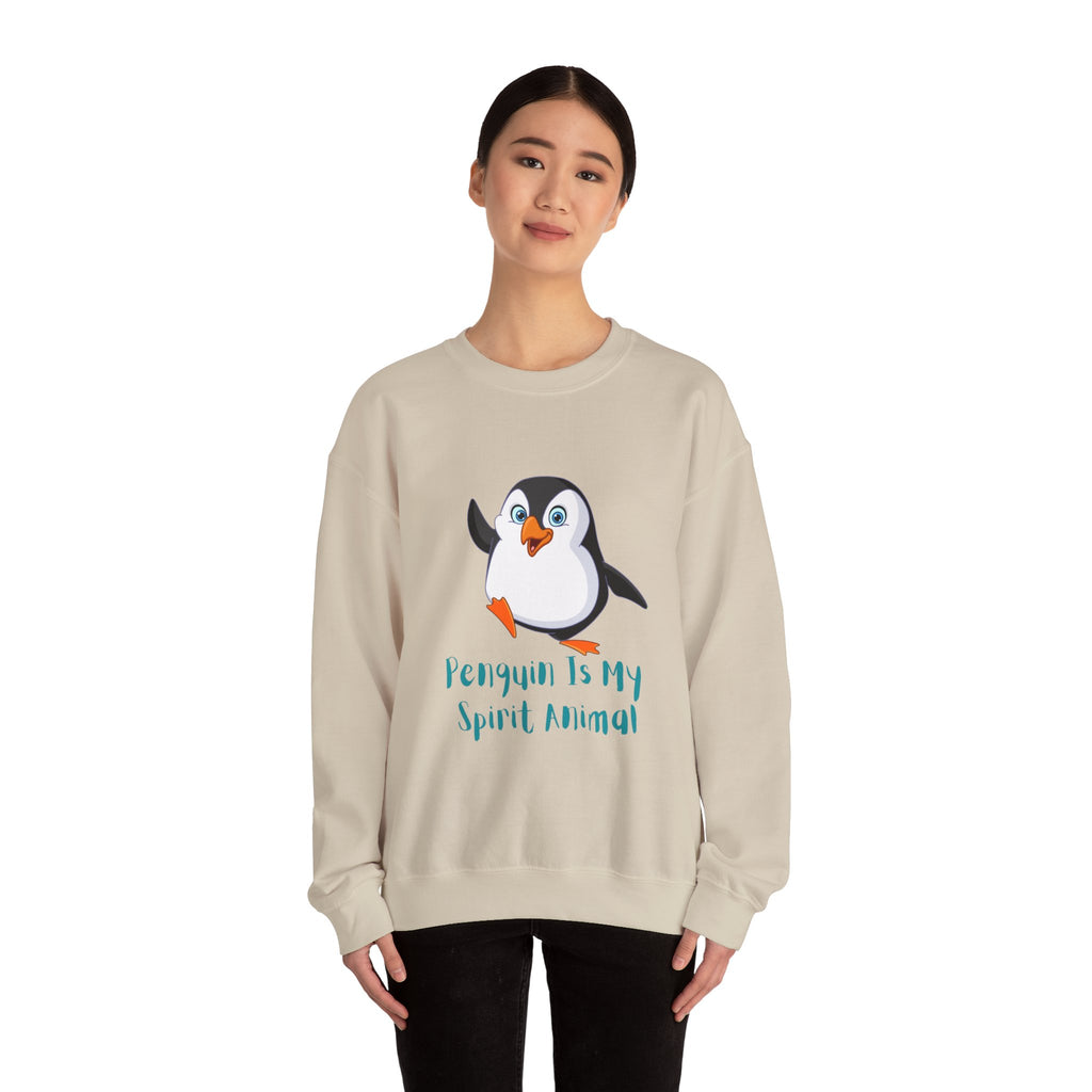 Penguin Spirit Animal Crewneck Sweatshirt - Cozy Gift for Animal Lovers, Winter Layer, Cute Sweatshirt, Funny Gift, Casual Wear