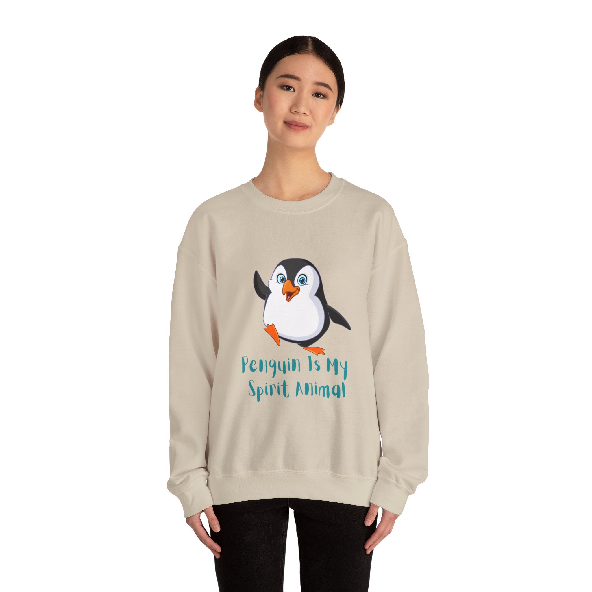 Penguin Spirit Animal Crewneck Sweatshirt - Cozy Gift for Animal Lovers, Winter Layer, Cute Sweatshirt, Funny Gift, Casual Wear