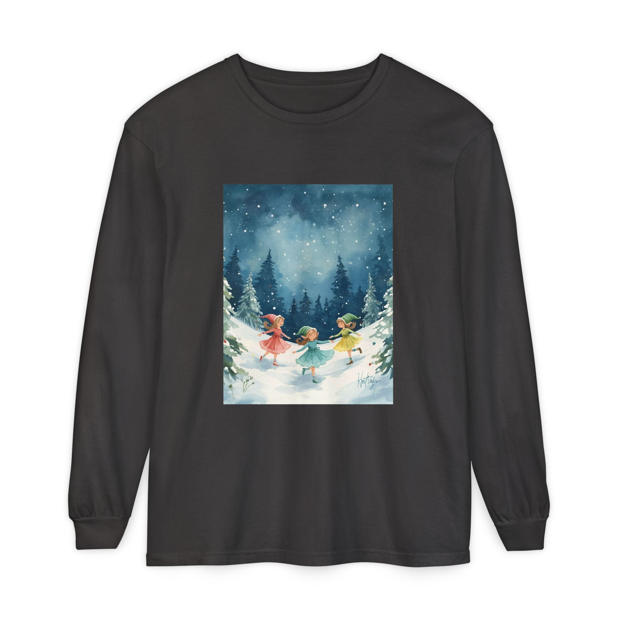 Winter Wonderland Long Sleeve T-Shirt, Cozy Graphic Tee, Perfect for Holidays, Gift for Her, Winter Apparel, Seasonal Fashion