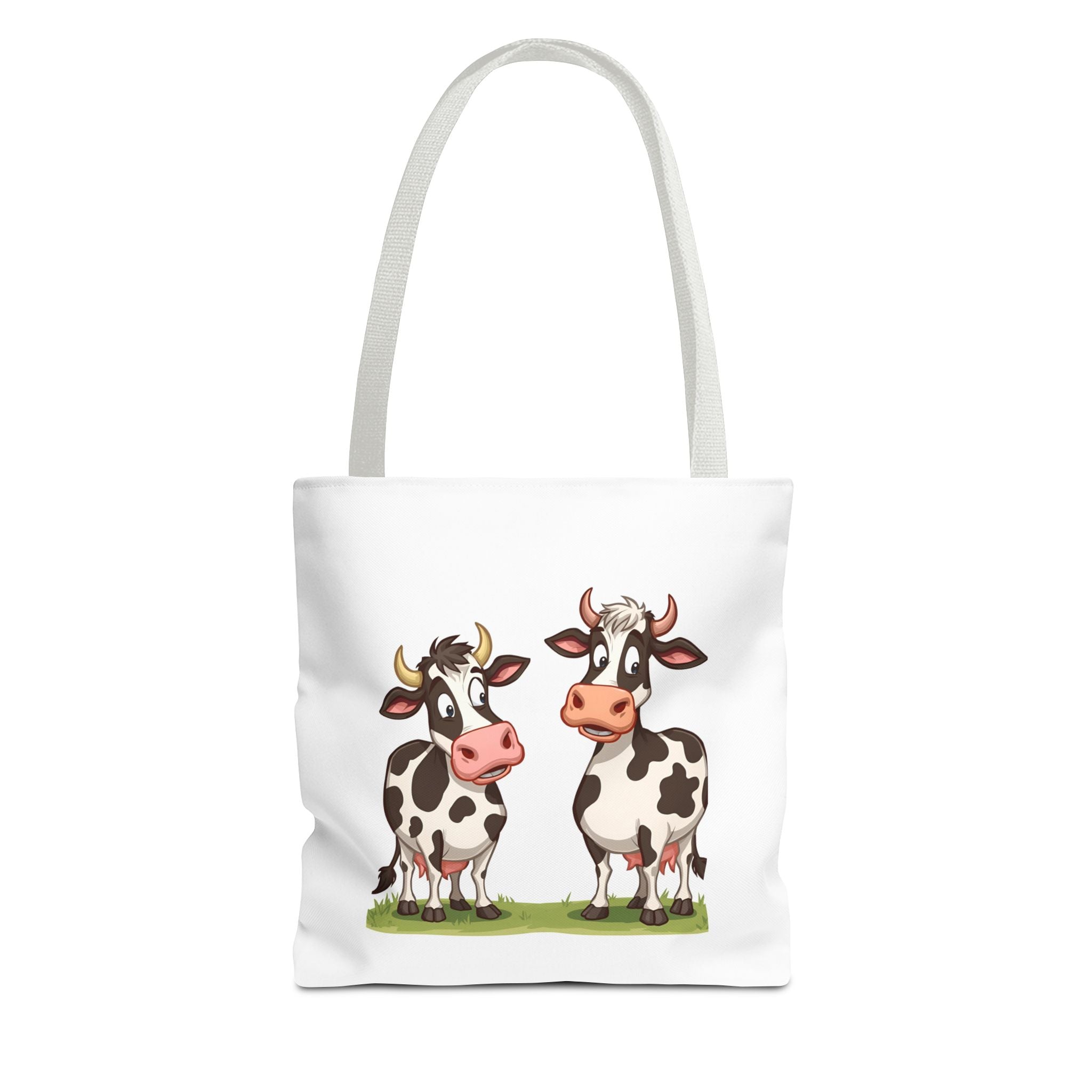 Cute Cow Print Tote Bag, Reusable Shopping Bag, Farmer's Market Tote, Animal Lover Gift, Floral Cow Pattern Bag