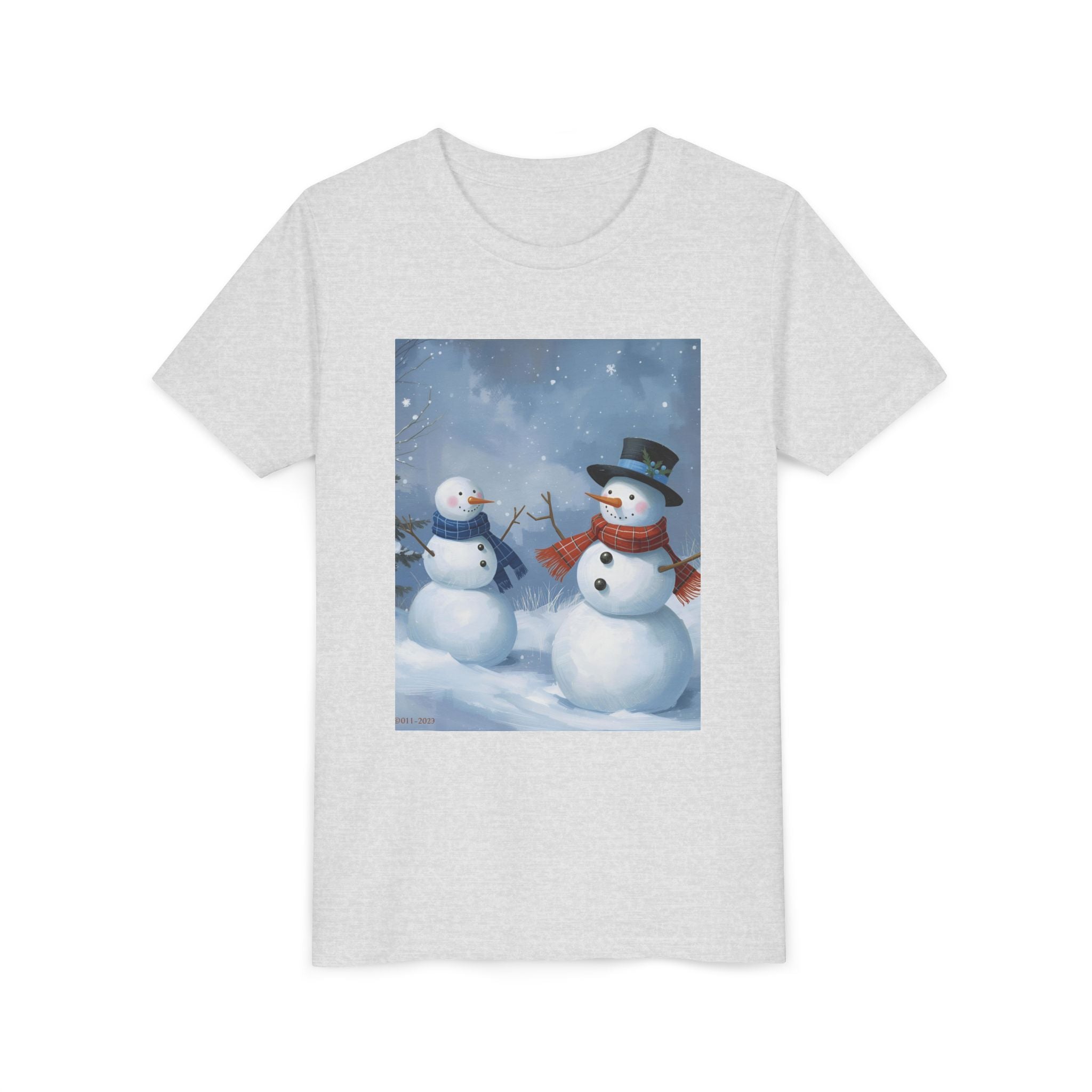 Christmas Snowman Family Youth Short Sleeve Tee