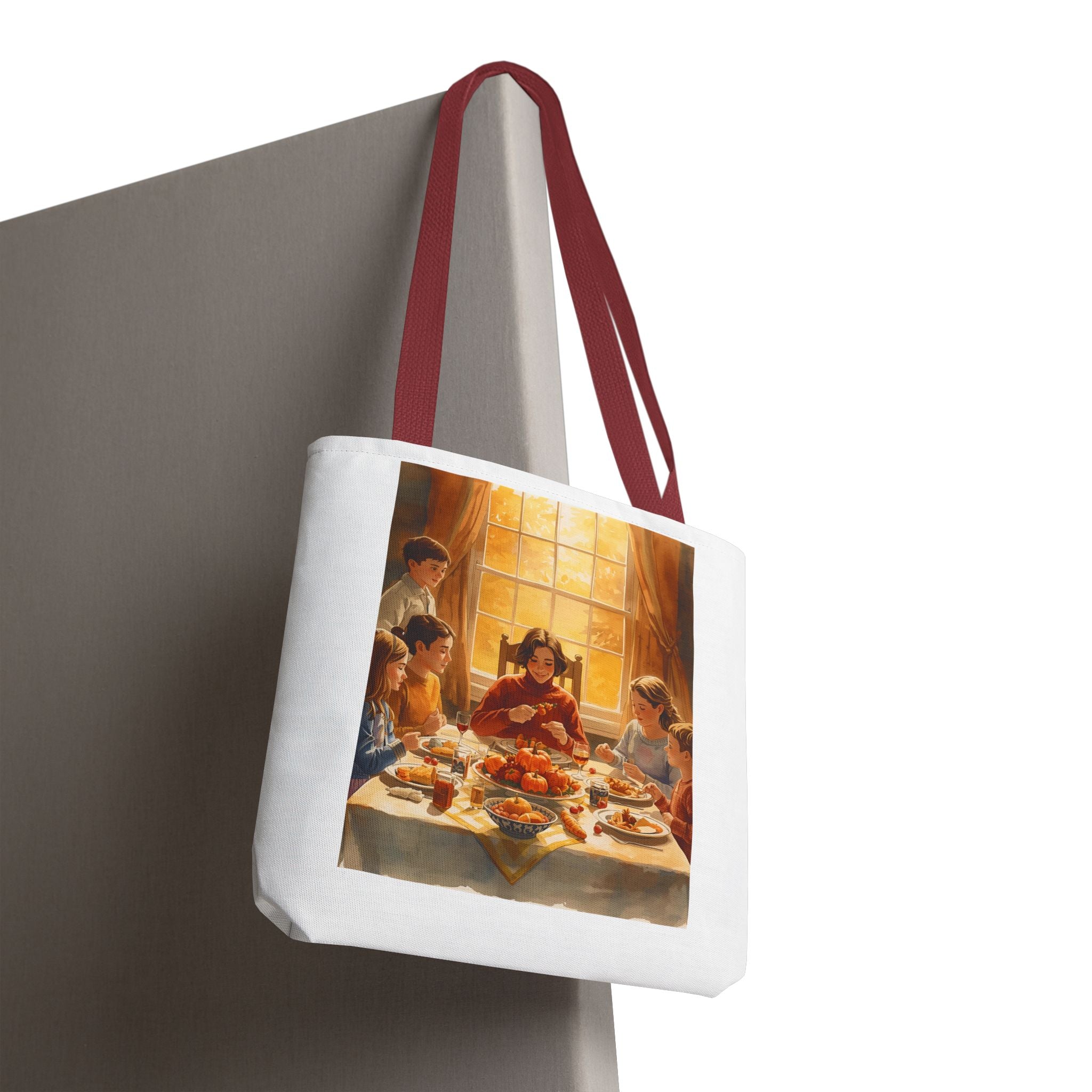 Artistic Family Dinner Tote Bag | Unique AOP Design for Gatherings, Picnics, Gifts, Home Decor, Everyday Use