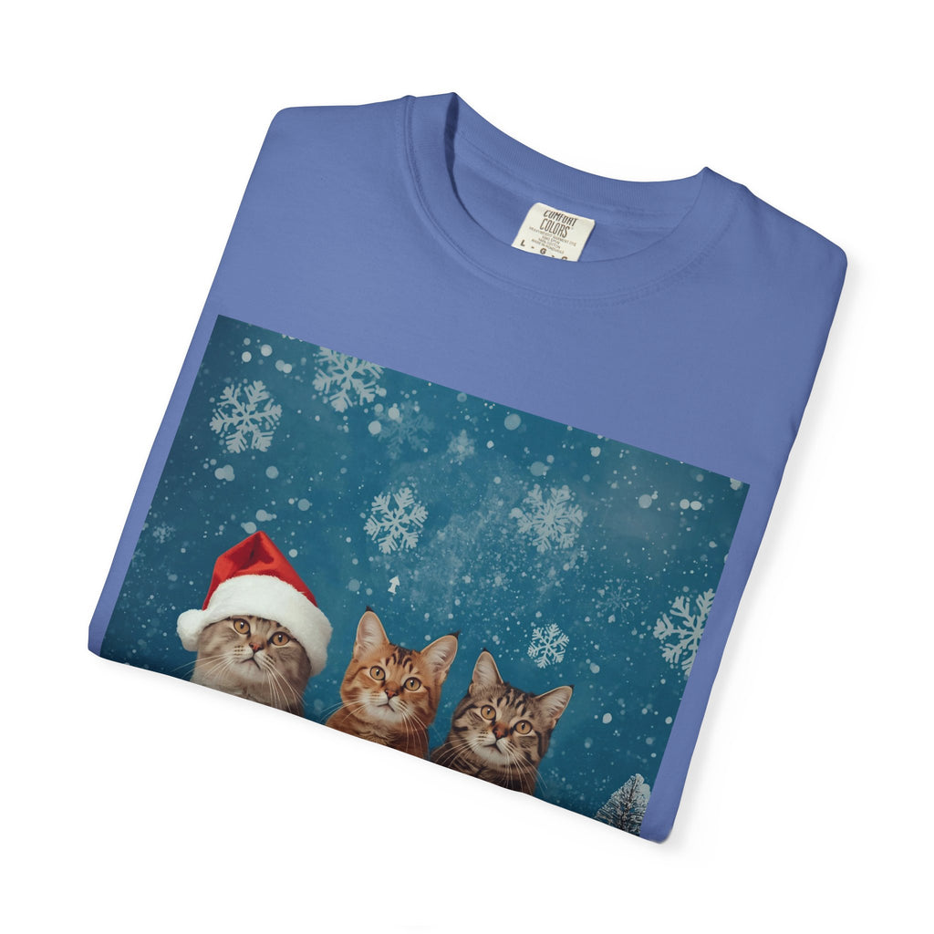 Cute Christmas Festive Cat T-Shirt, Holiday Cat Tee, Christmas Gift, Unisex T-Shirt, Pet Lover Apparel, Cute Animal Shirt, Winter Style