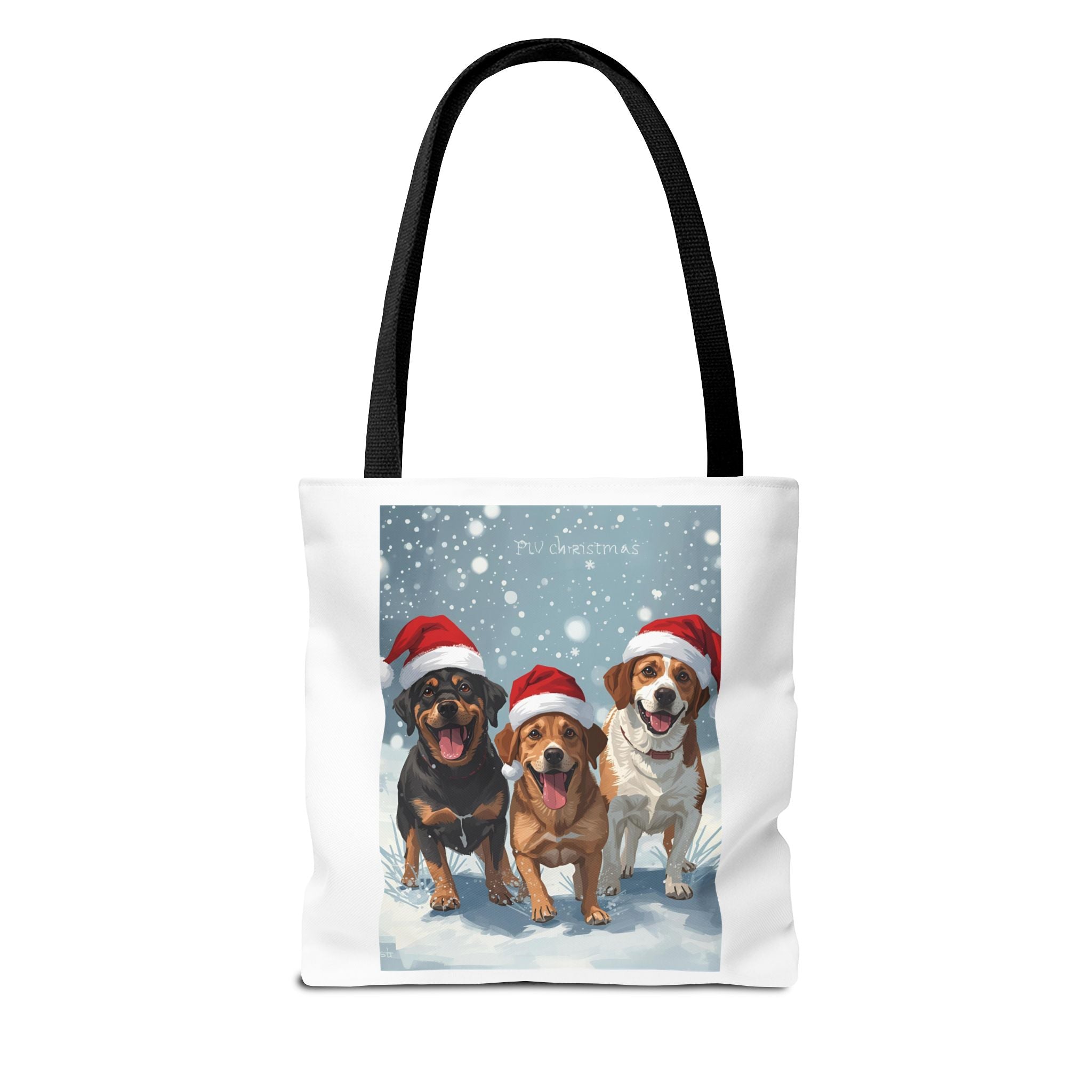 Christmas Dogs Tote Bag | Festive Pet Lover Gift, Snowy Holiday Shopping, Cute Animal Tote, Winter Accessory, Gift for Dog Owners