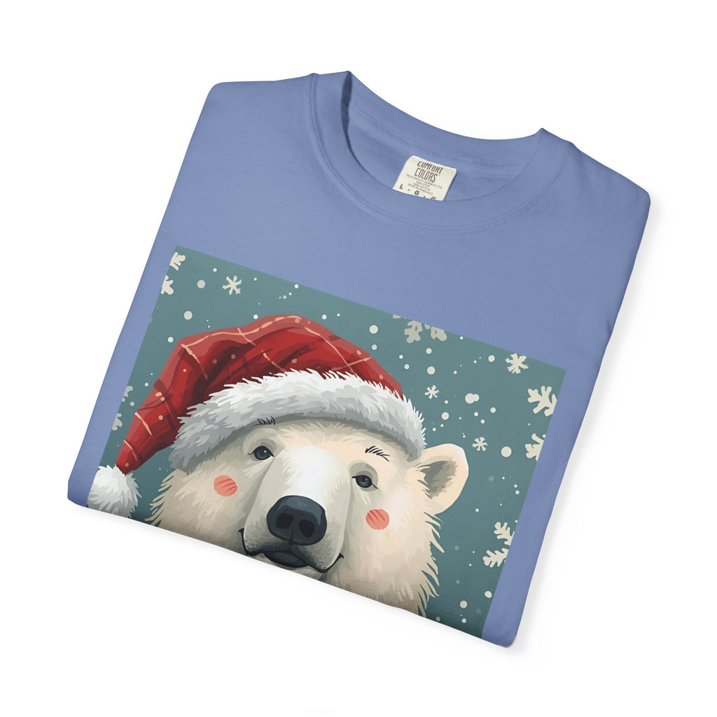 Festive Polar Bear T-Shirt, Christmas Tee, Winter Apparel, Holiday Shirt, Gift Idea, Unisex Graphic Tee
