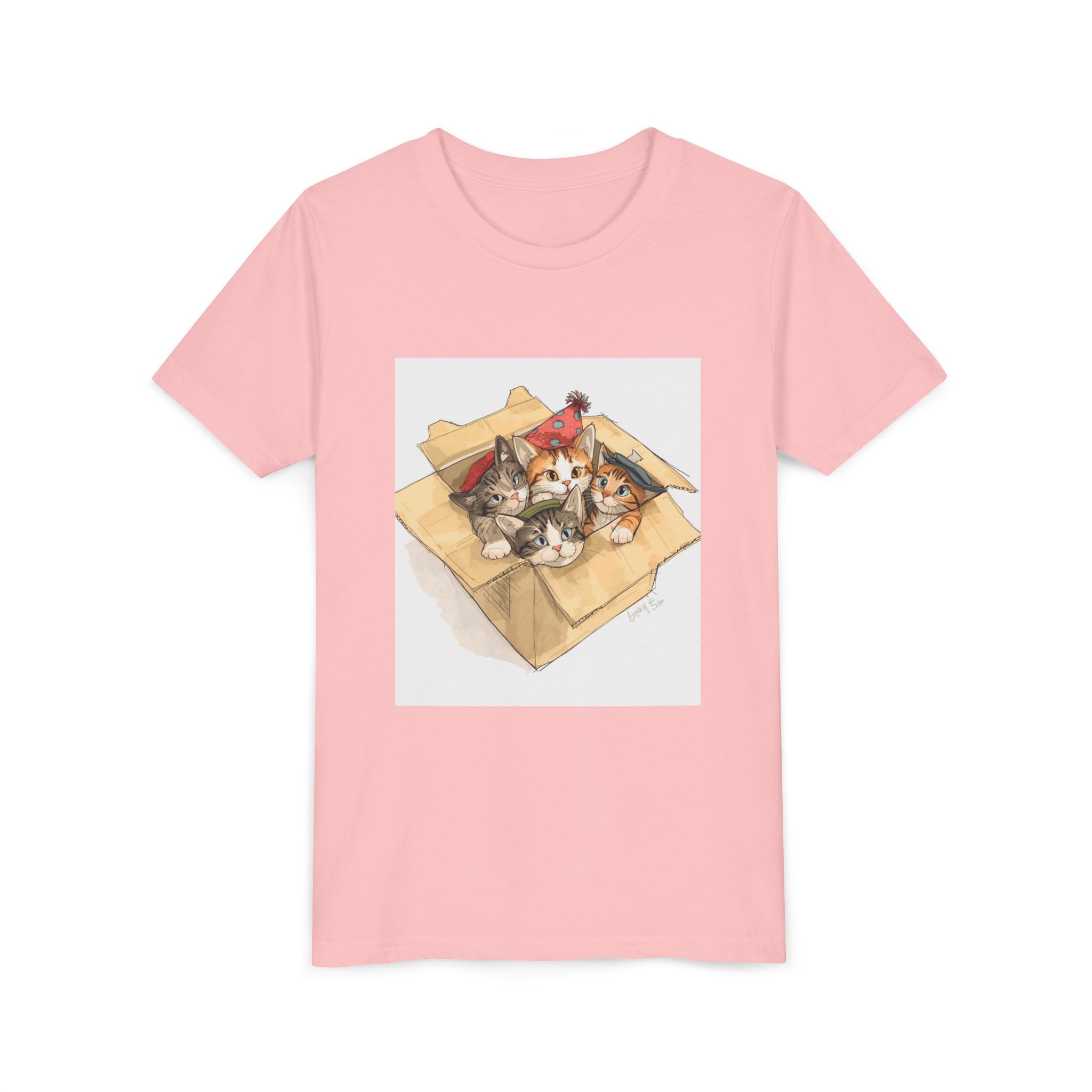 Cute Kittens In Box Youth Short Sleeve Tee