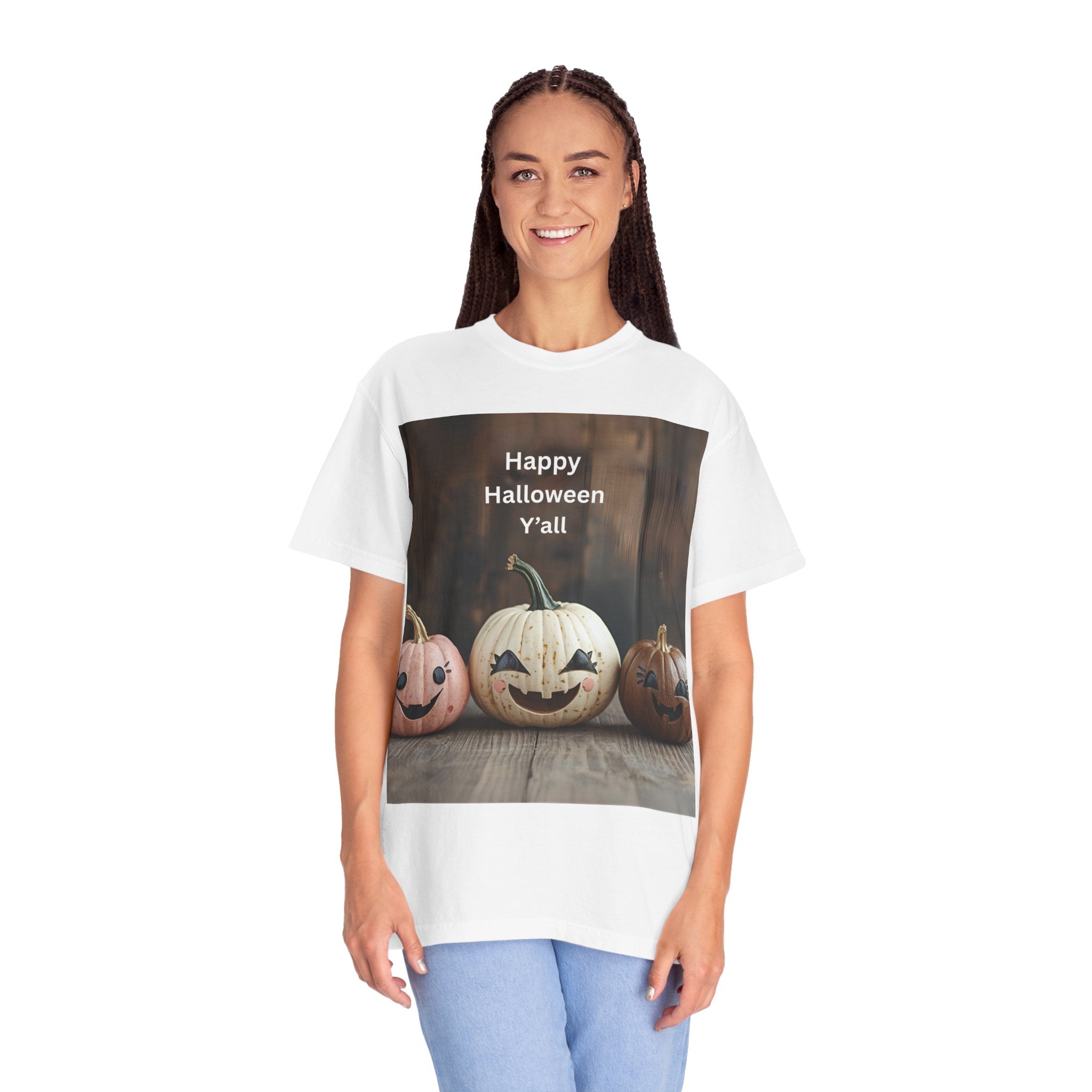 Happy Halloween Unisex T-Shirt, Casual Fall Tee, Halloween Gift, Pumpkin Shirt, Autumn Apparel, Holiday Style