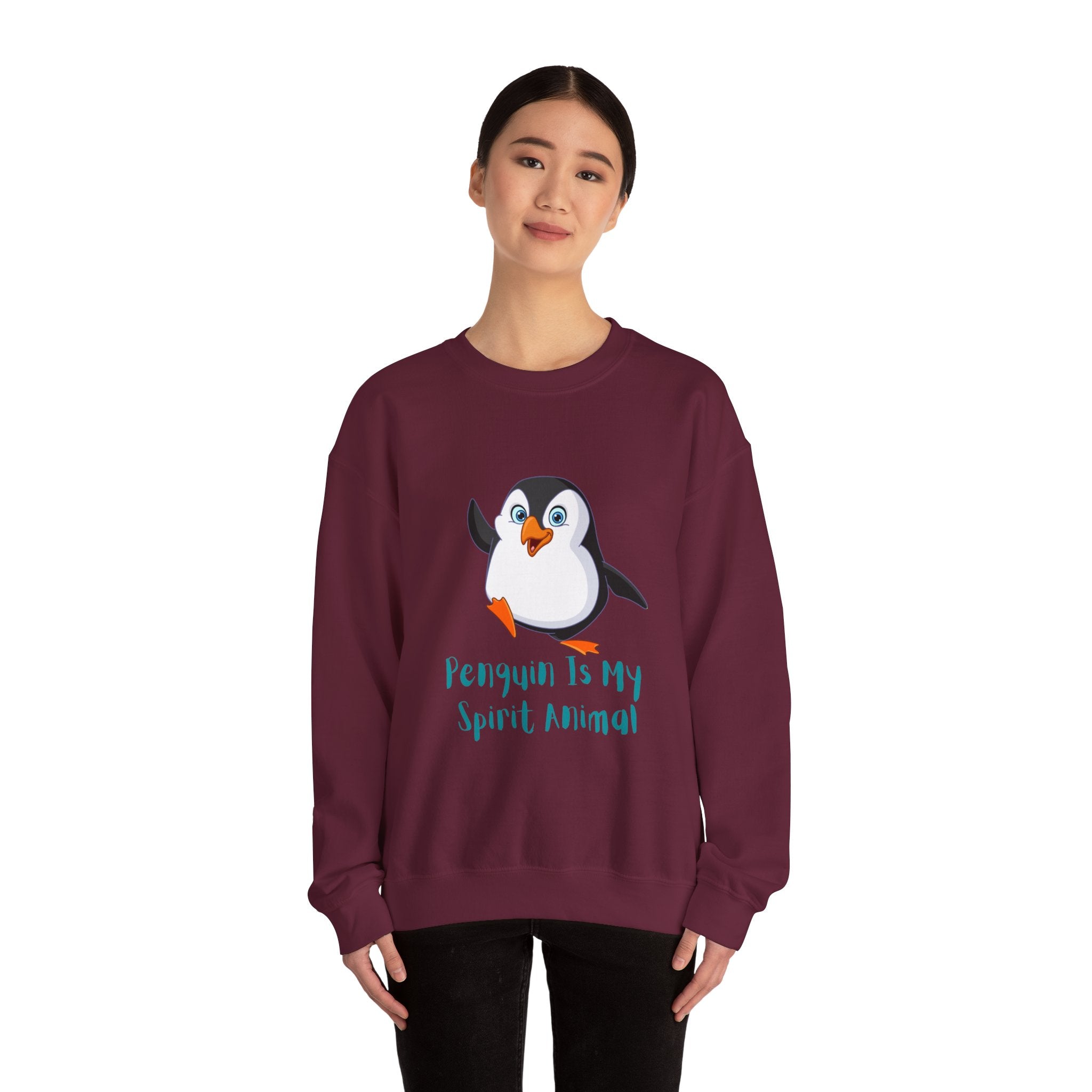 Penguin Spirit Animal Crewneck Sweatshirt - Cozy Gift for Animal Lovers, Winter Layer, Cute Sweatshirt, Funny Gift, Casual Wear