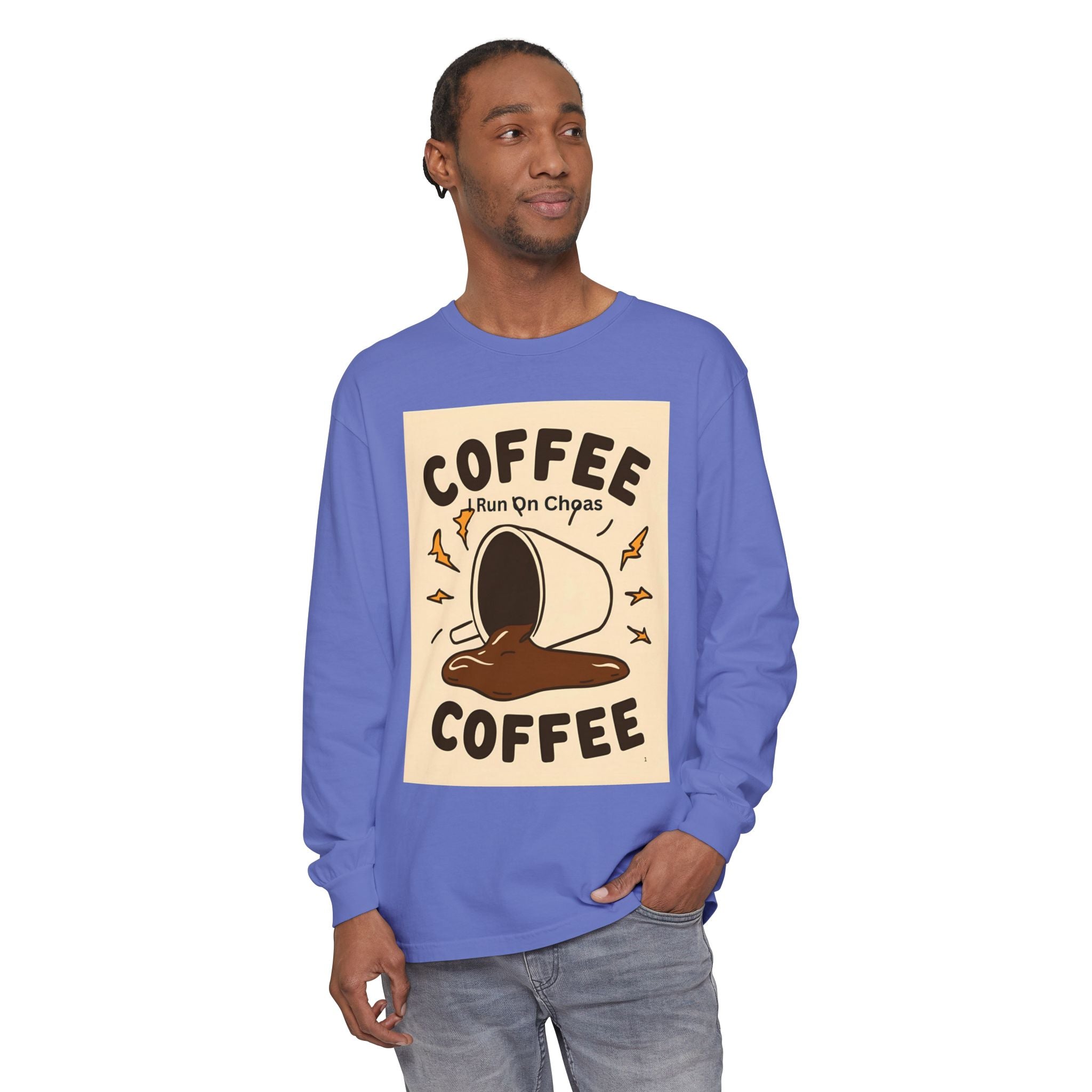 Coffee Coffee Unisex Garment-dyed Long Sleeve T-Shirt