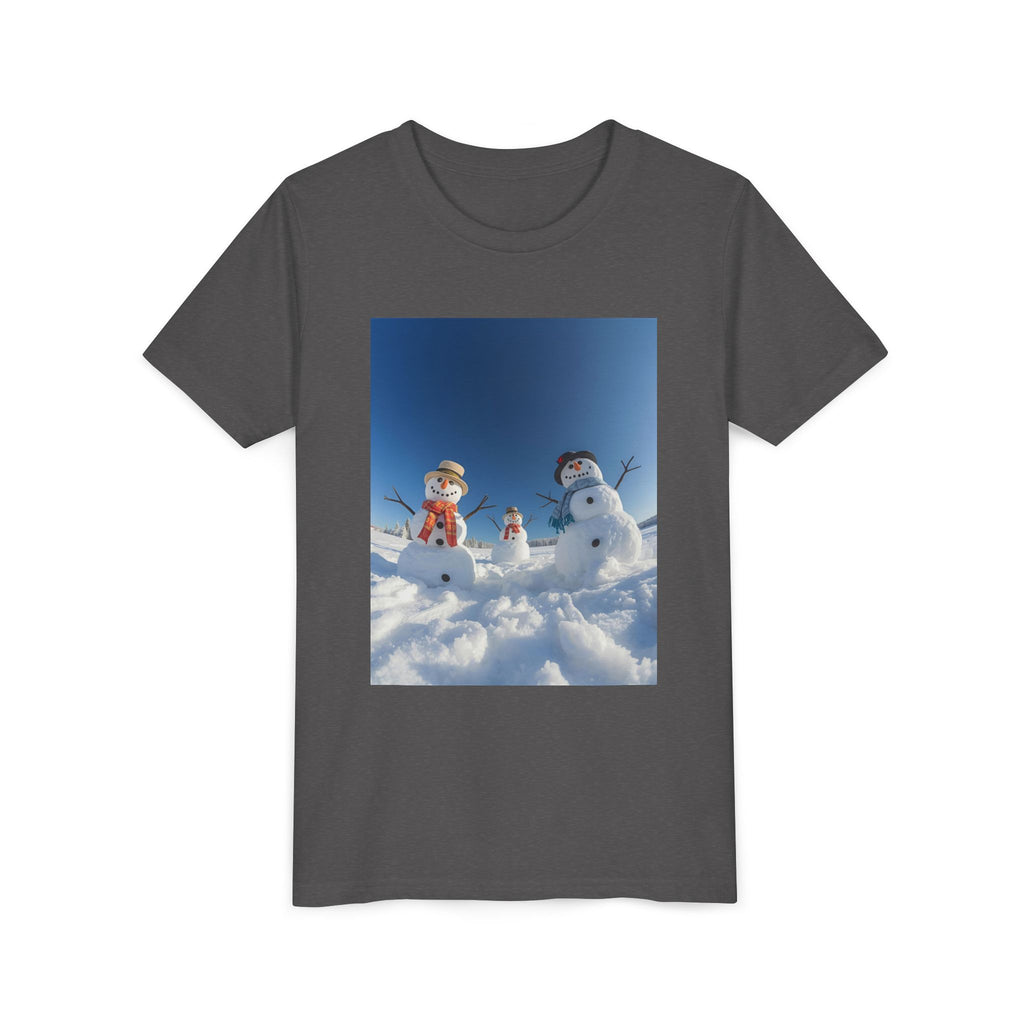 Festive Christmas Snowman Family Youth Short Sleeve Tee