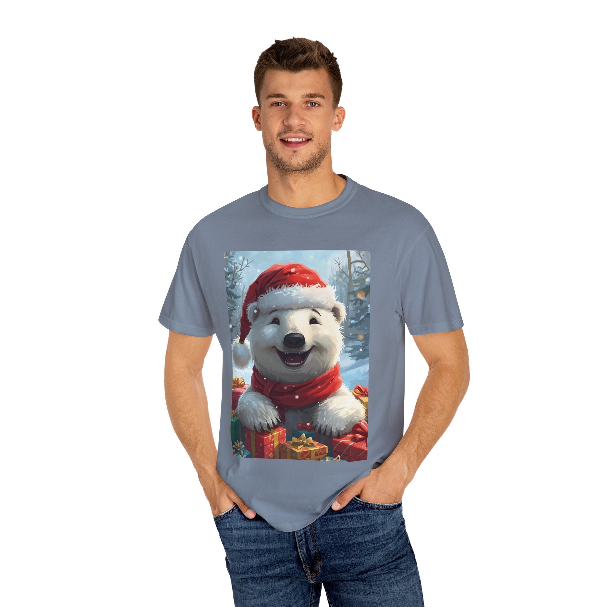 Christmas Polar Bear T-Shirt, Holiday Tee, Winter Apparel, Gift For Animal Lovers, Festive Casual Wear
