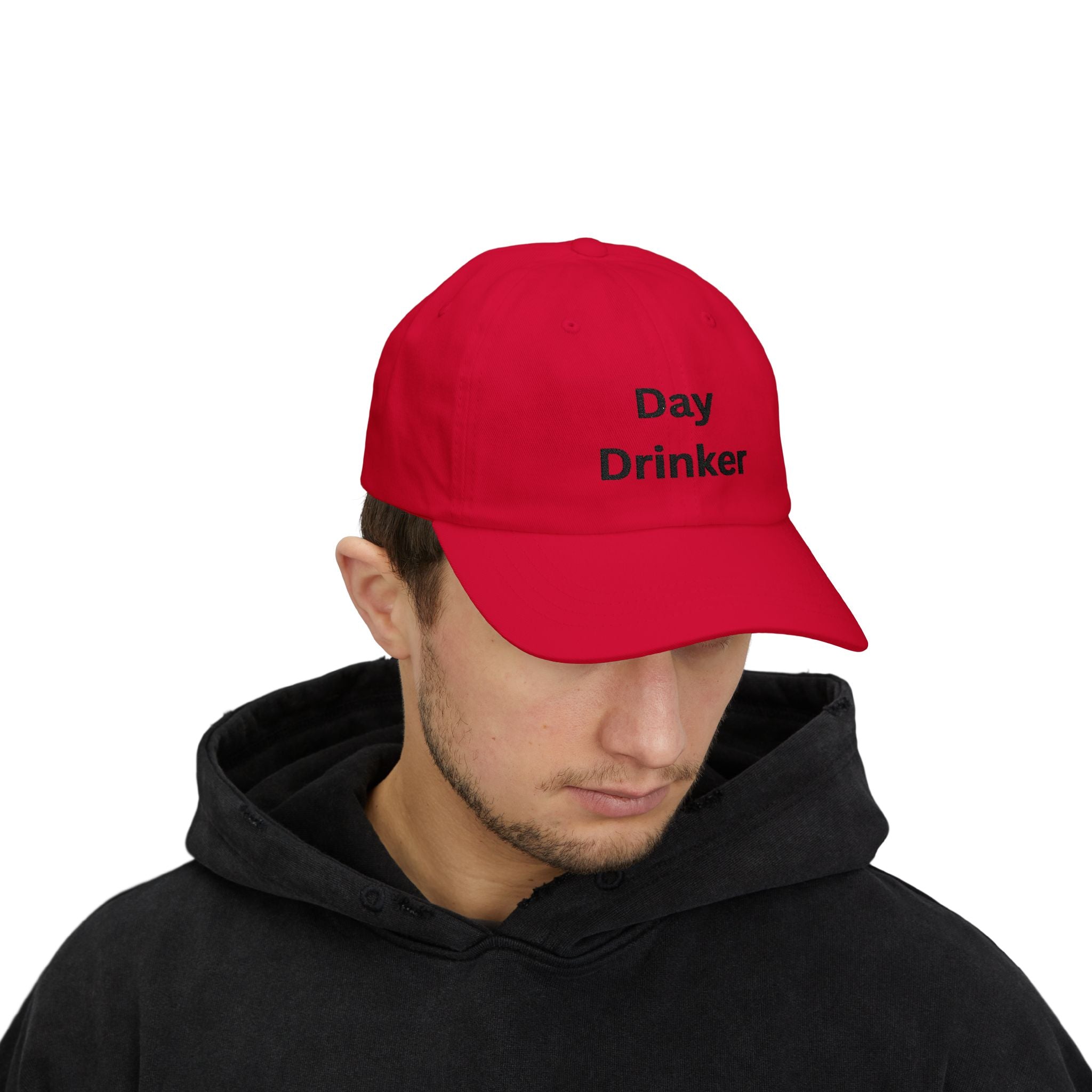 White Dad Cap with 'Day Drinker' | Casual Hat for Dads, Summer Fun, Gifts for Father's Day, Relaxed Style