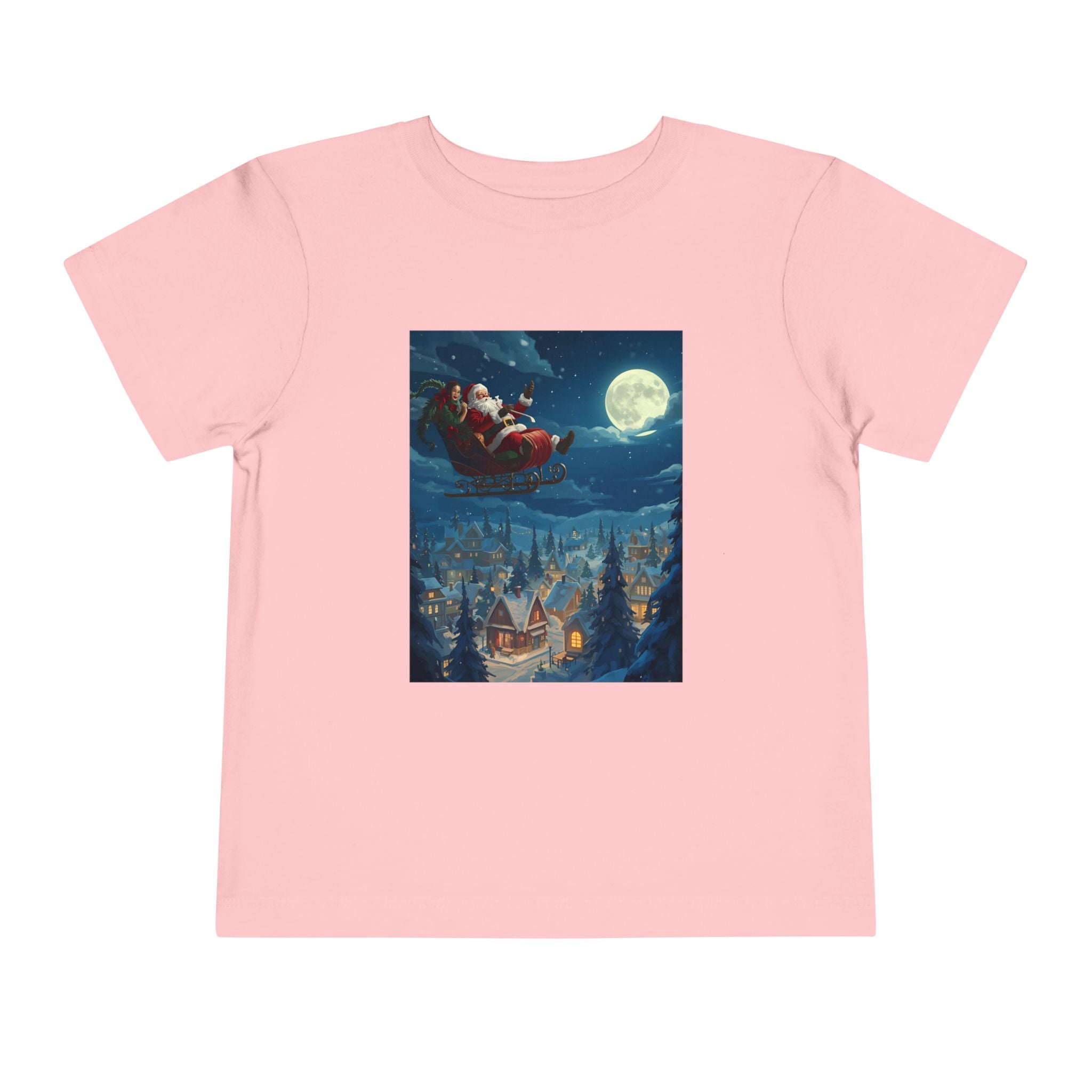 Christmas Santa Sleigh Toddler Short Sleeve Tee