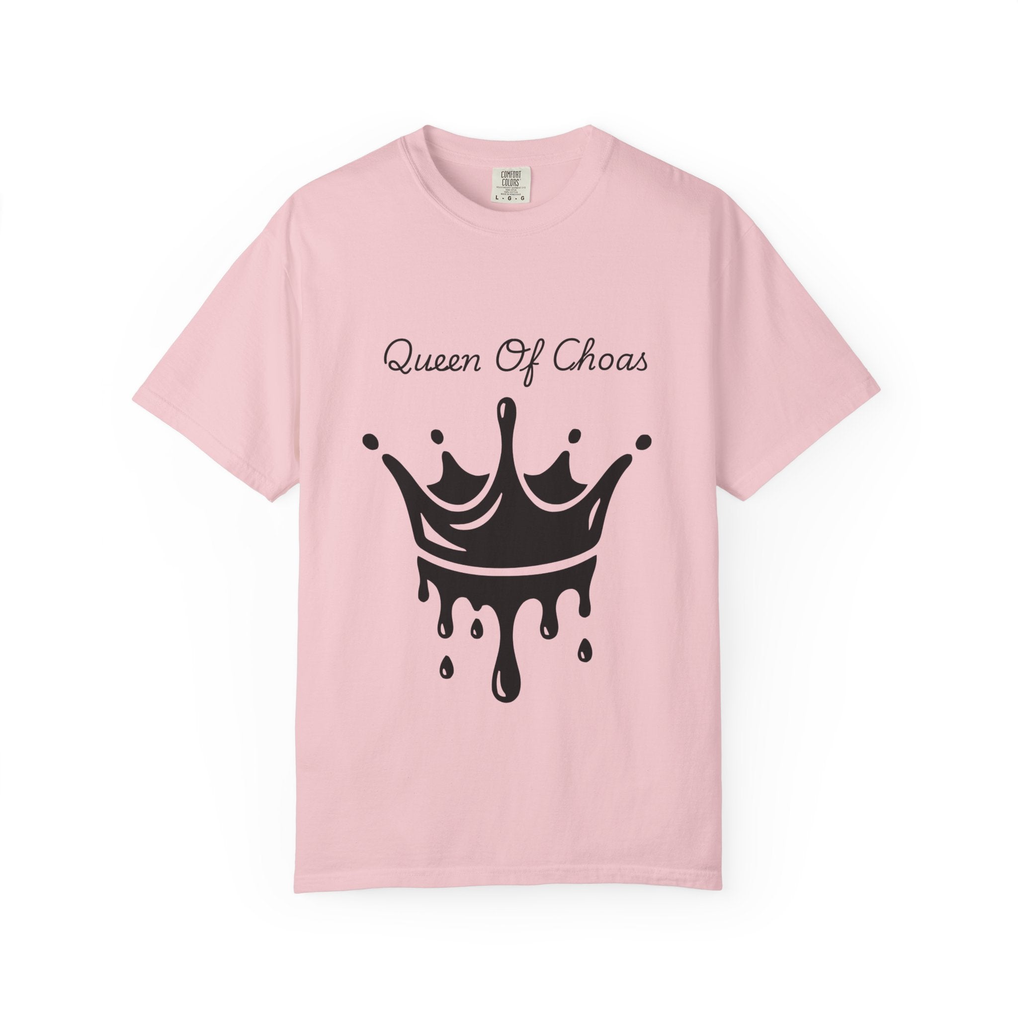 Queen of Chaos T-Shirt, Unisex Garment-Dyed Tee, Fun Casual Wear, Unique Gift Idea, Perfect for Celebrations