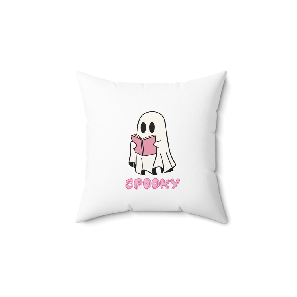 Spooky Ghost Reading Pillow, Halloween Decor, Throw Cushion, Gift for Book Lovers, Cozy Home Accent