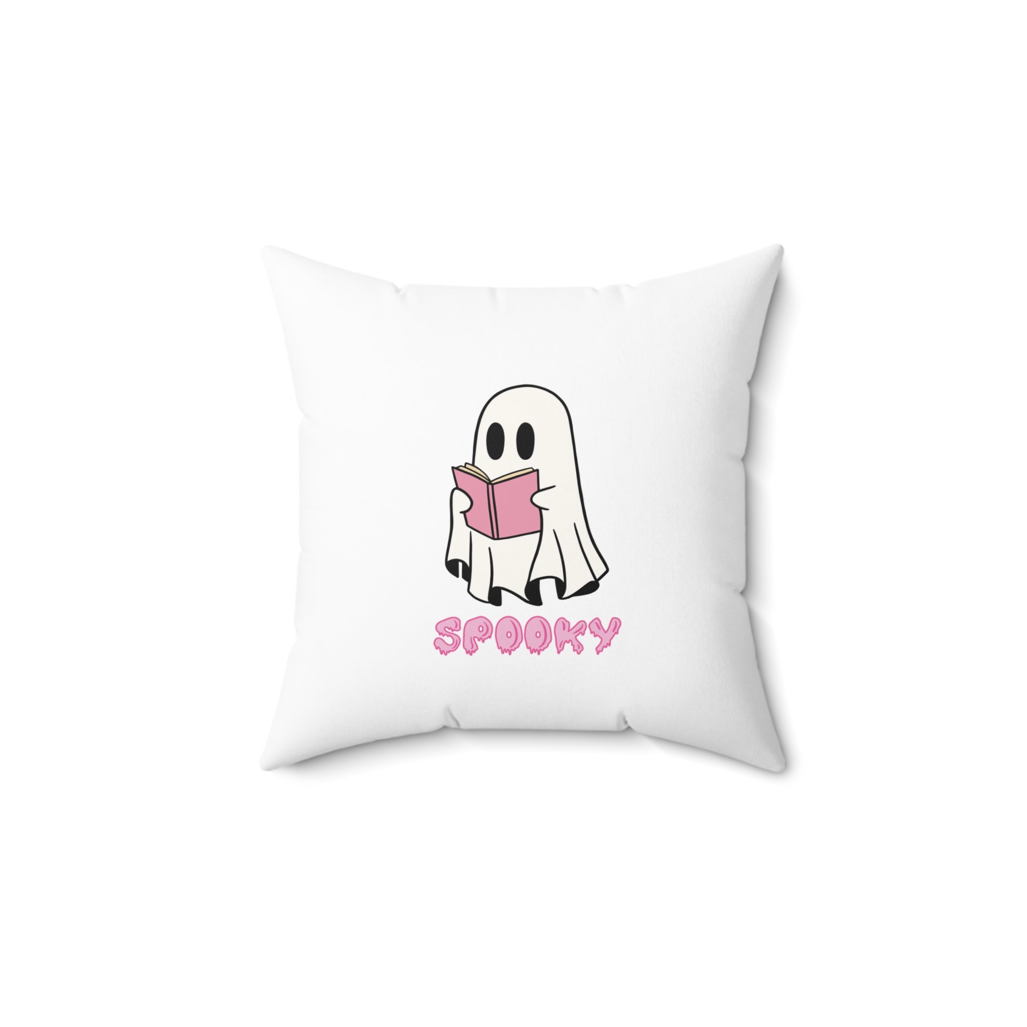 Spooky Ghost Reading Pillow, Halloween Decor, Throw Cushion, Gift for Book Lovers, Cozy Home Accent