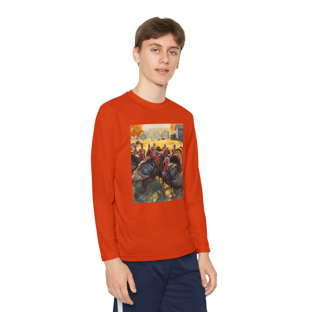 Thanksgiving Turkey Youth Long Sleeve Turkey Tee, Thanksgiving Shirt, Fall Outfit, Holiday Apparel, Kids Long Sleeve Top, Autumn Clothing