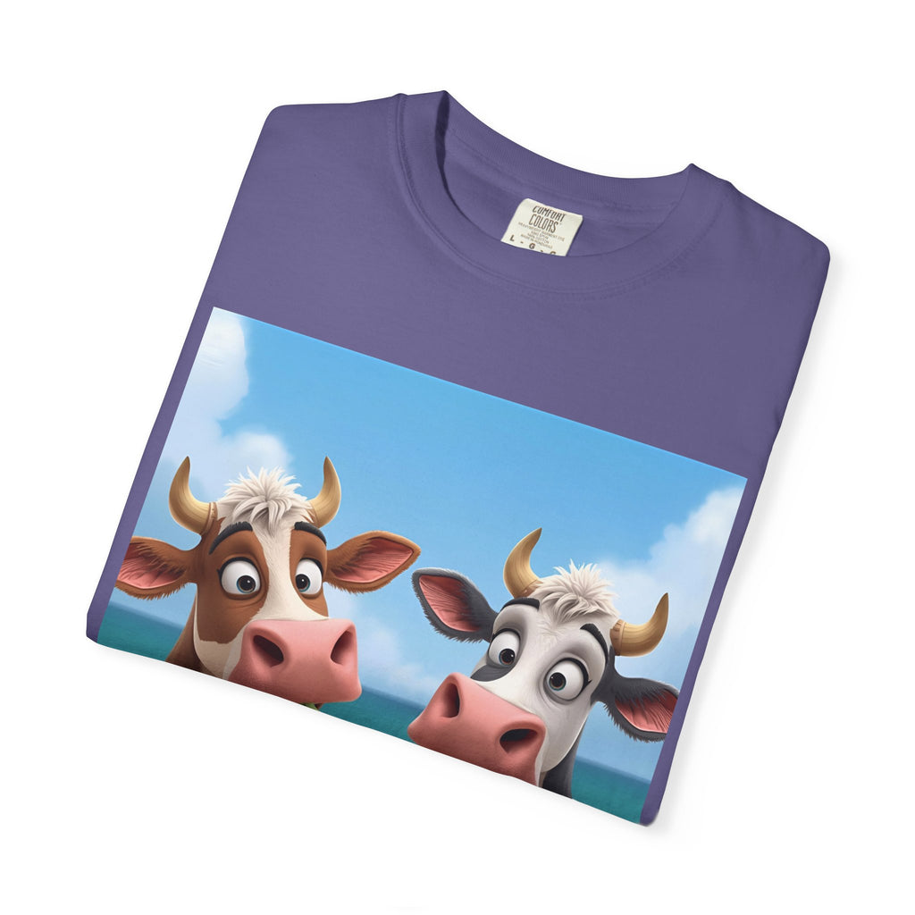 Beachy Cow Unisex Garment-Dyed T-shirt