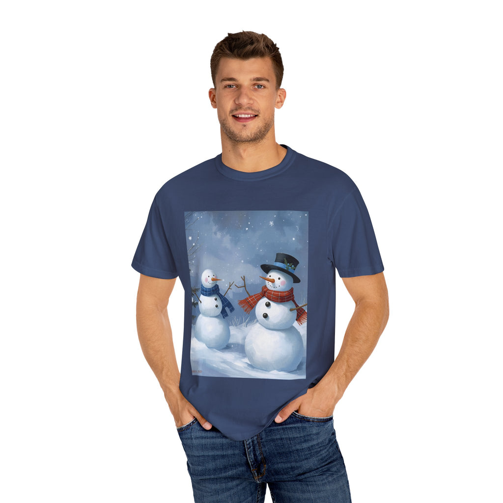 Christmas Snowman Family T-Shirt, Unisex Graphic Tee, Holiday Gift, Winter Apparel, Cozy Casual Wear, Christmas T-Shirt