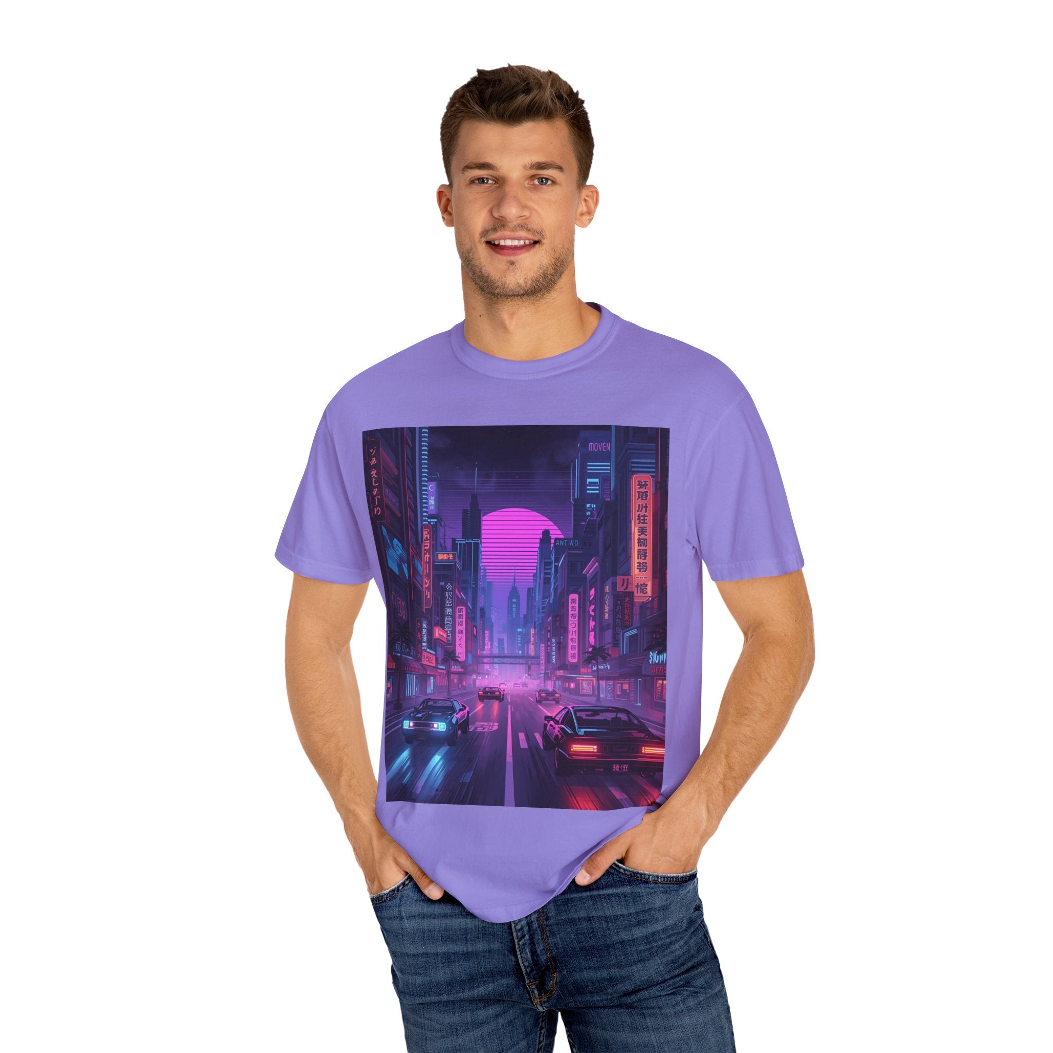 Futuristic City Unisex T-Shirt, Trendy Graphic Tee, Streetwear Style, Perfect for Gifts, Casual Wear, Summer Vibes