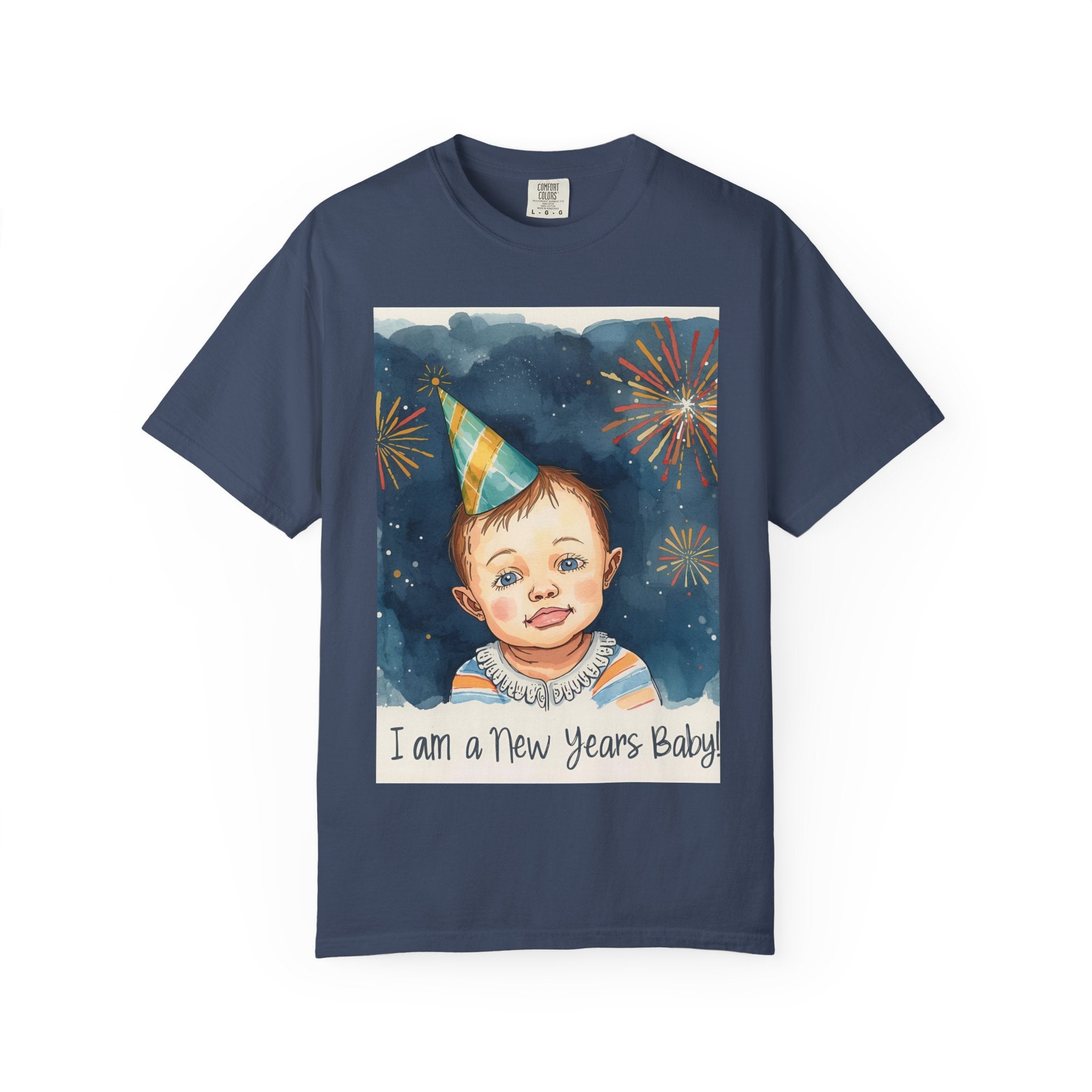 New Year's Baby T-Shirt, Unisex Garment-Dyed Tee, Cute Holiday Shirt, Baby Celebration Apparel, Party Outfit, New Year Gift