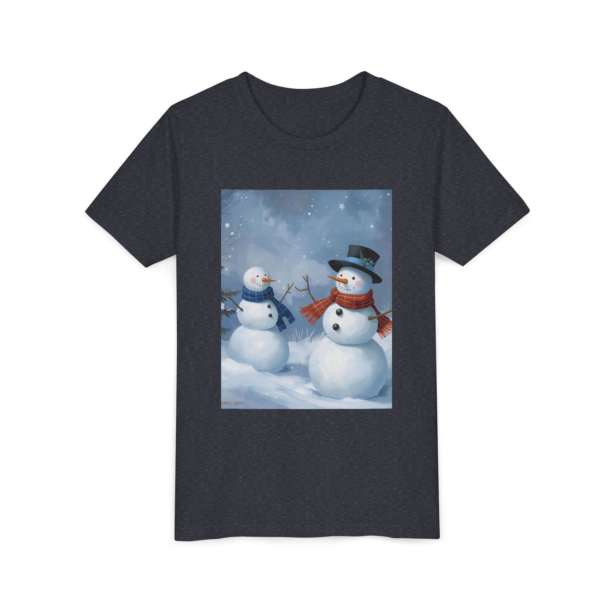 Christmas Snowman Family Youth Short Sleeve Tee