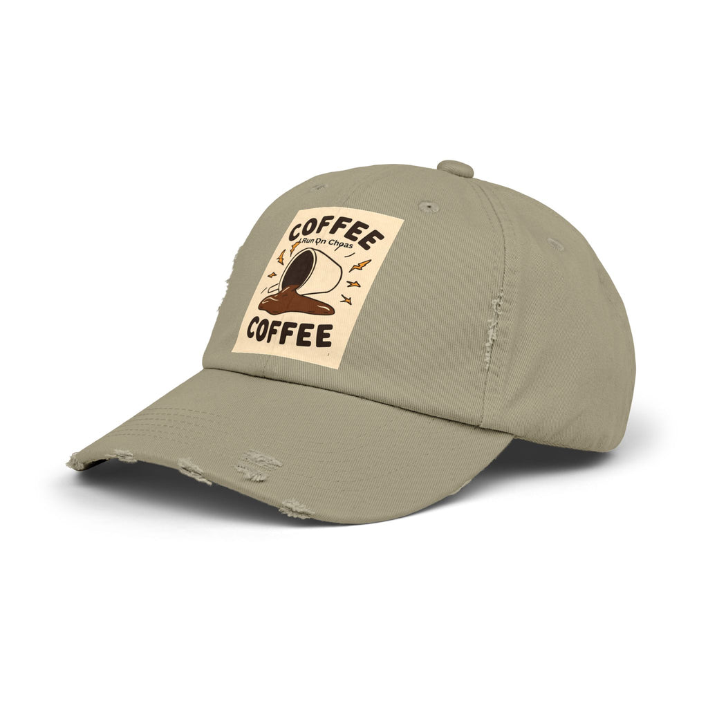 Coffee Coffee Unisex Distressed Cap