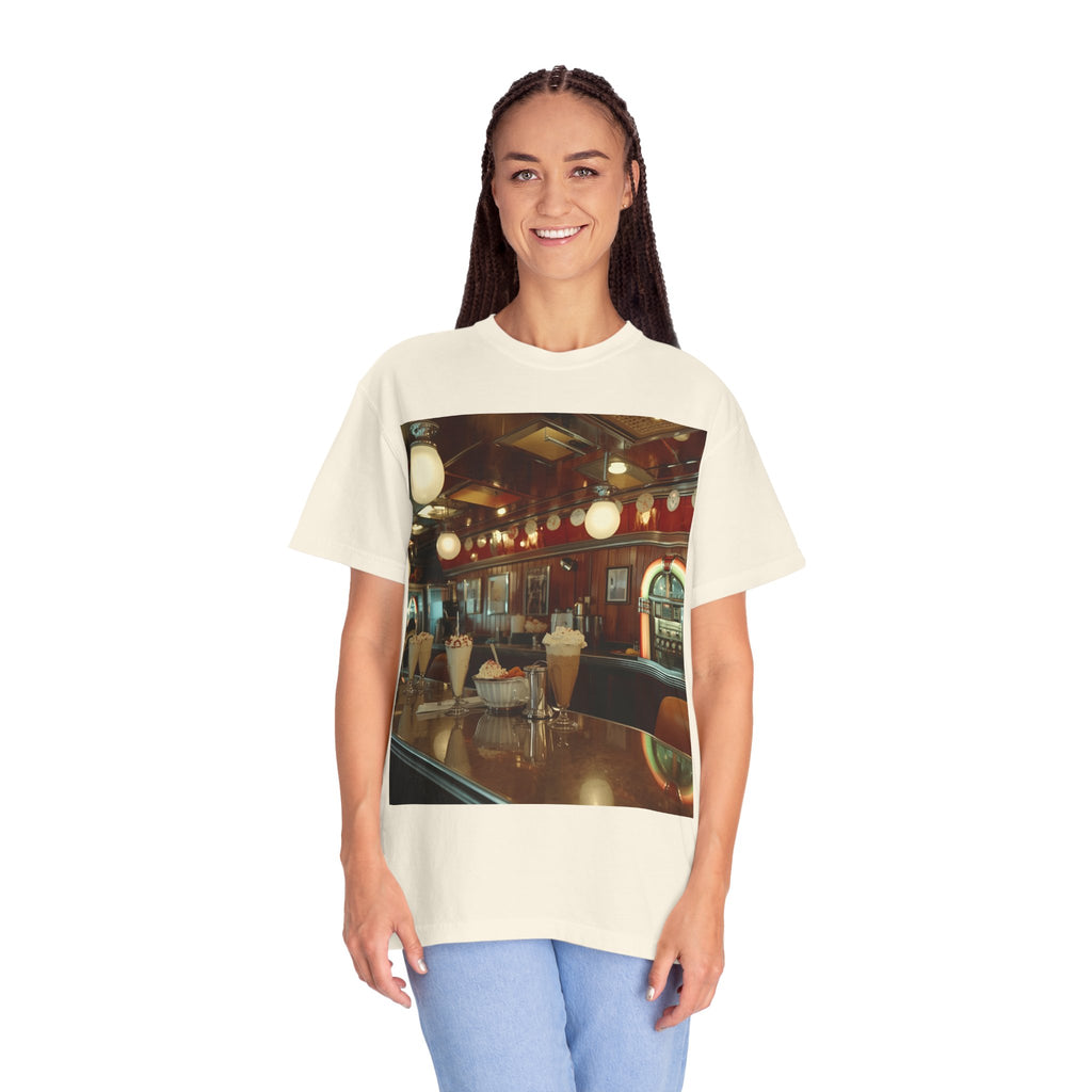 Cozy Vintage Café Vibe Unisex T-shirt, Casual Tee, Retro Style, Gift for Coffee Lovers, Summer Fashion, Everyday Wear