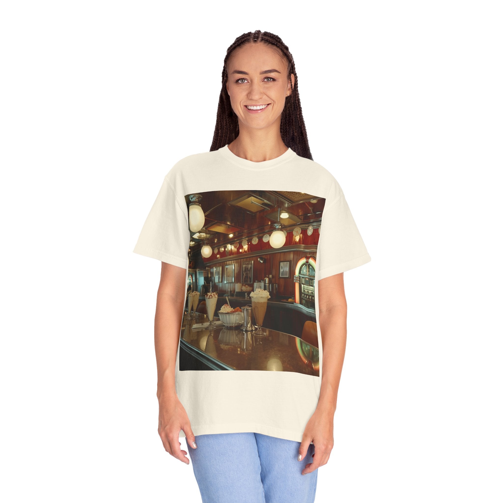 Cozy Vintage Café Vibe Unisex T-shirt, Casual Tee, Retro Style, Gift for Coffee Lovers, Summer Fashion, Everyday Wear