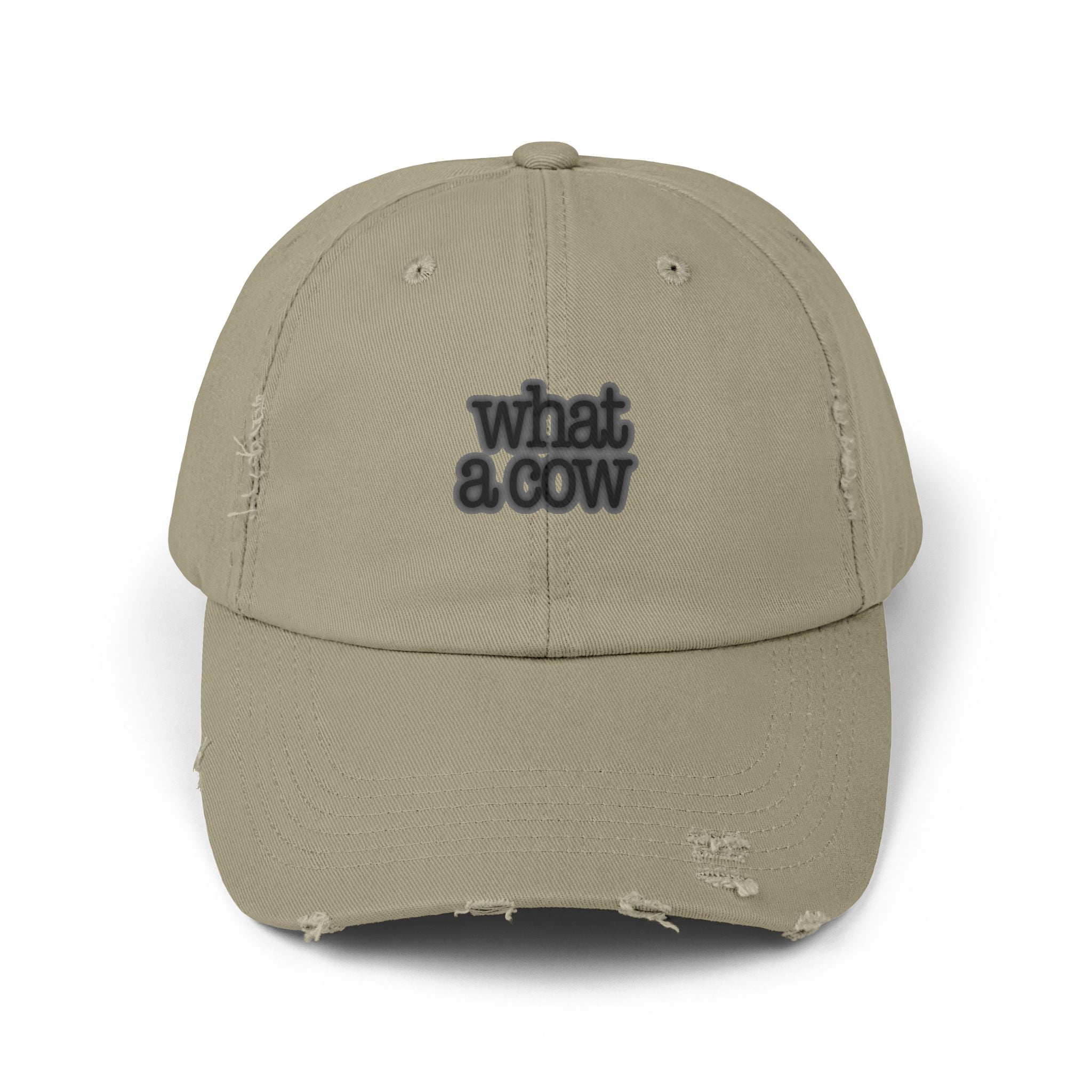 What A Cow Unisex Distressed Cap