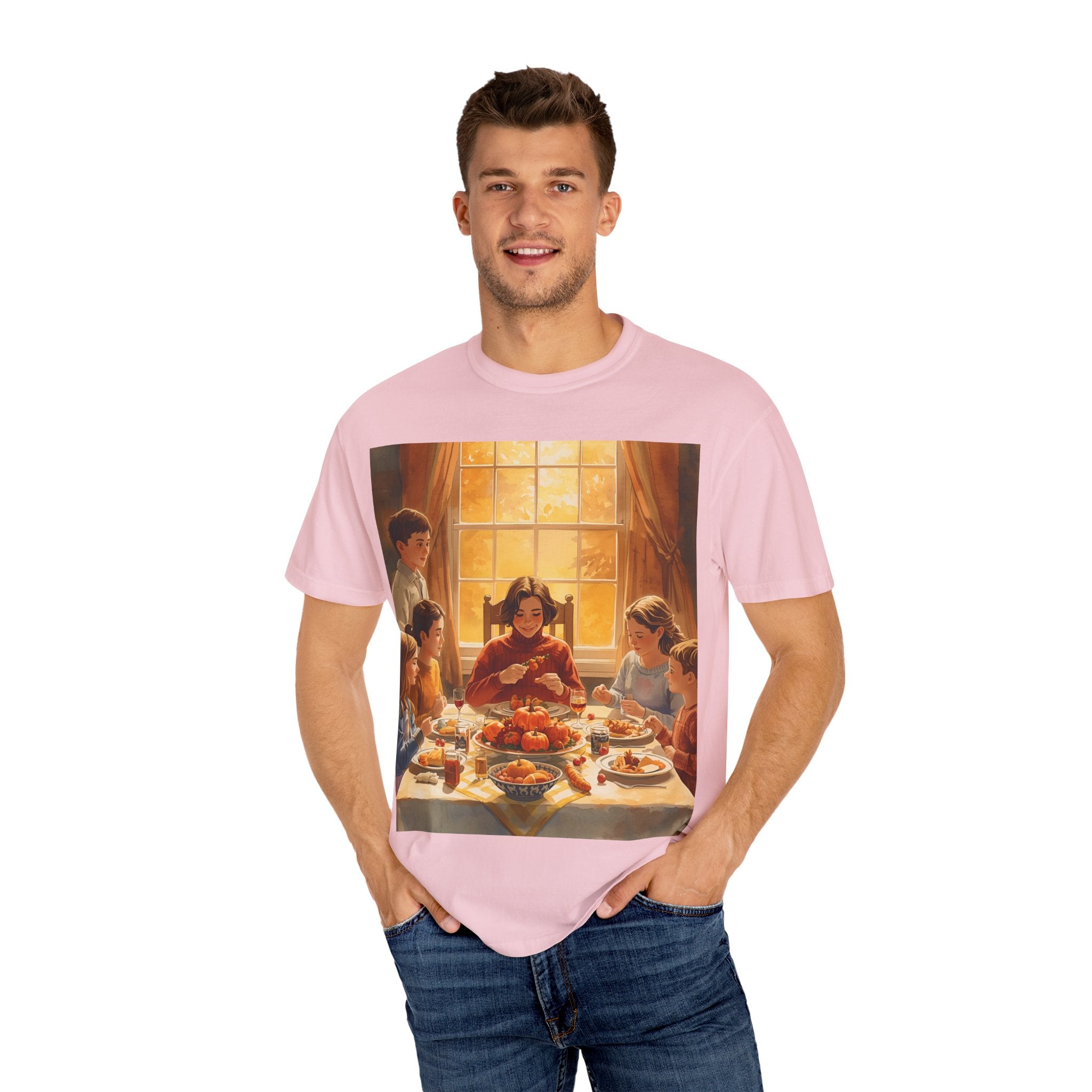 Thankful Family Dinner Unisex T-shirt, Family Gathering Shirt, Festive Apparel, Casual Wear, Fall Celebration Tee