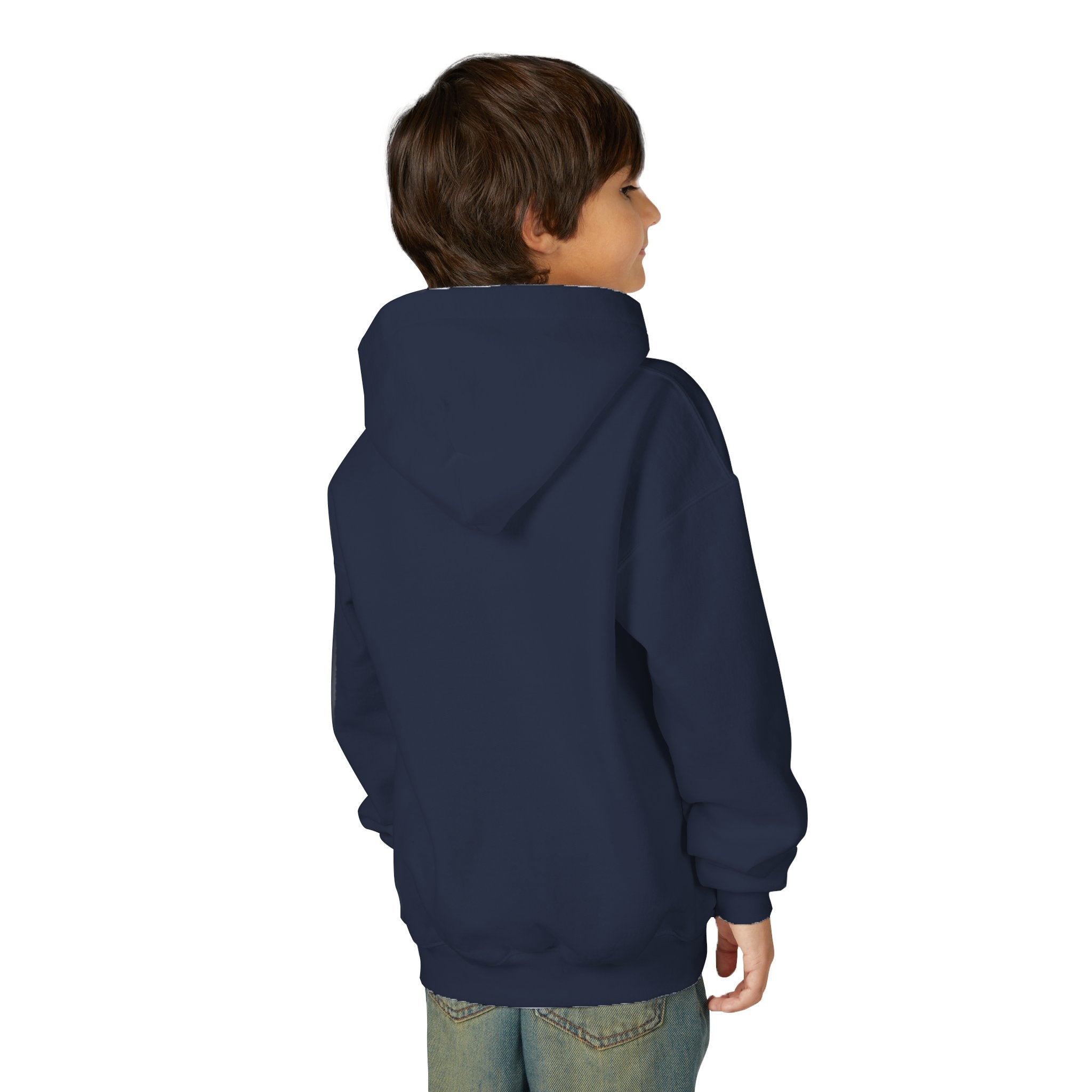 Cozy Christmas Bear Youth Hooded Sweatshirt, Winter Hoodie, Holiday Gift, Cute Sweatshirt for Kids, Festive Apparel