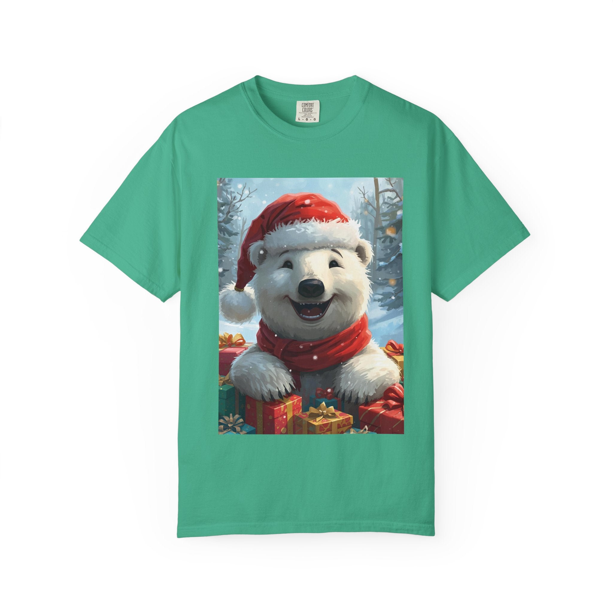 Christmas Polar Bear T-shirt, Holiday Tee, Unisex Gift Shirt, Winter Apparel, Cute Animal T-shirt