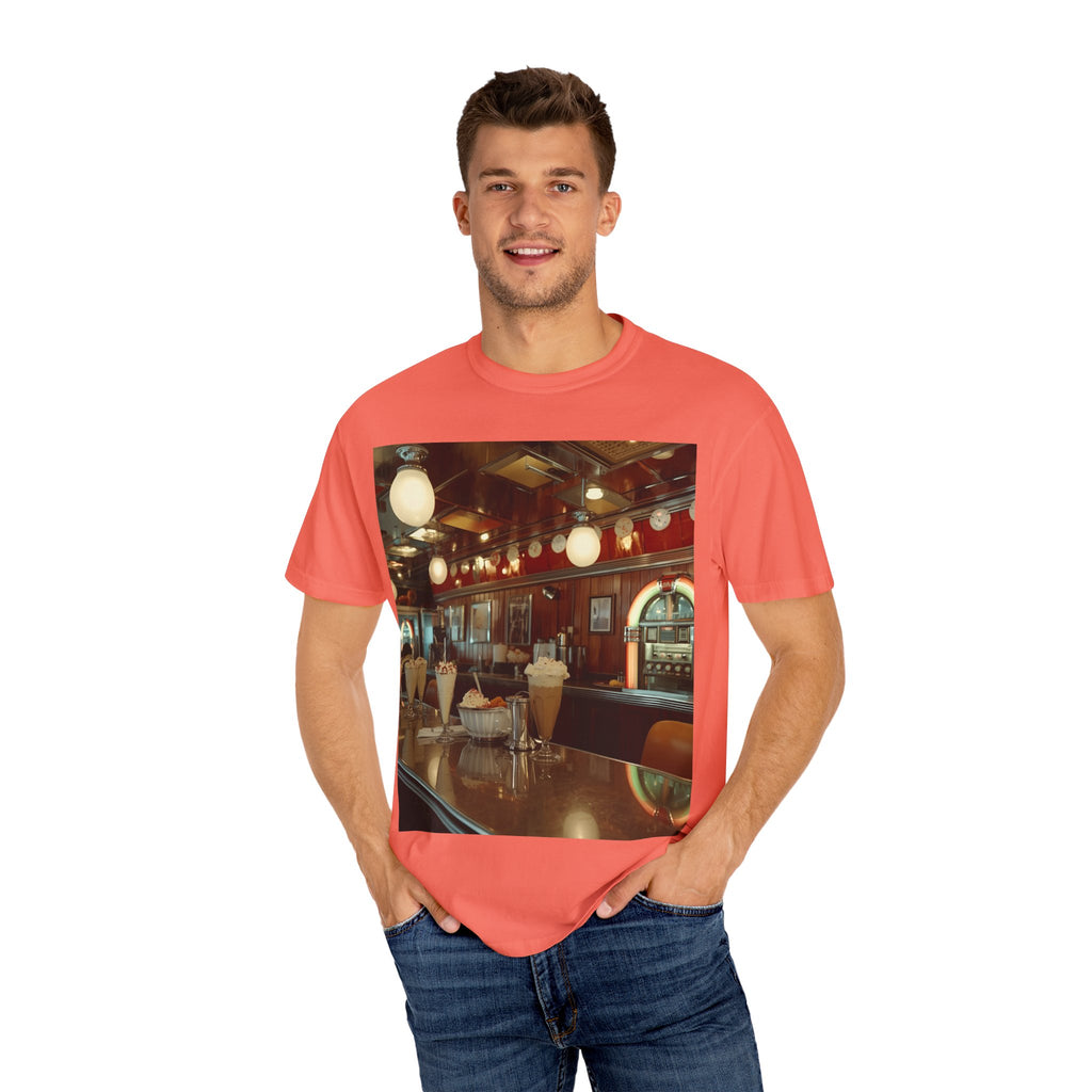 Cozy Vintage Café Vibe Unisex T-shirt, Casual Tee, Retro Style, Gift for Coffee Lovers, Summer Fashion, Everyday Wear